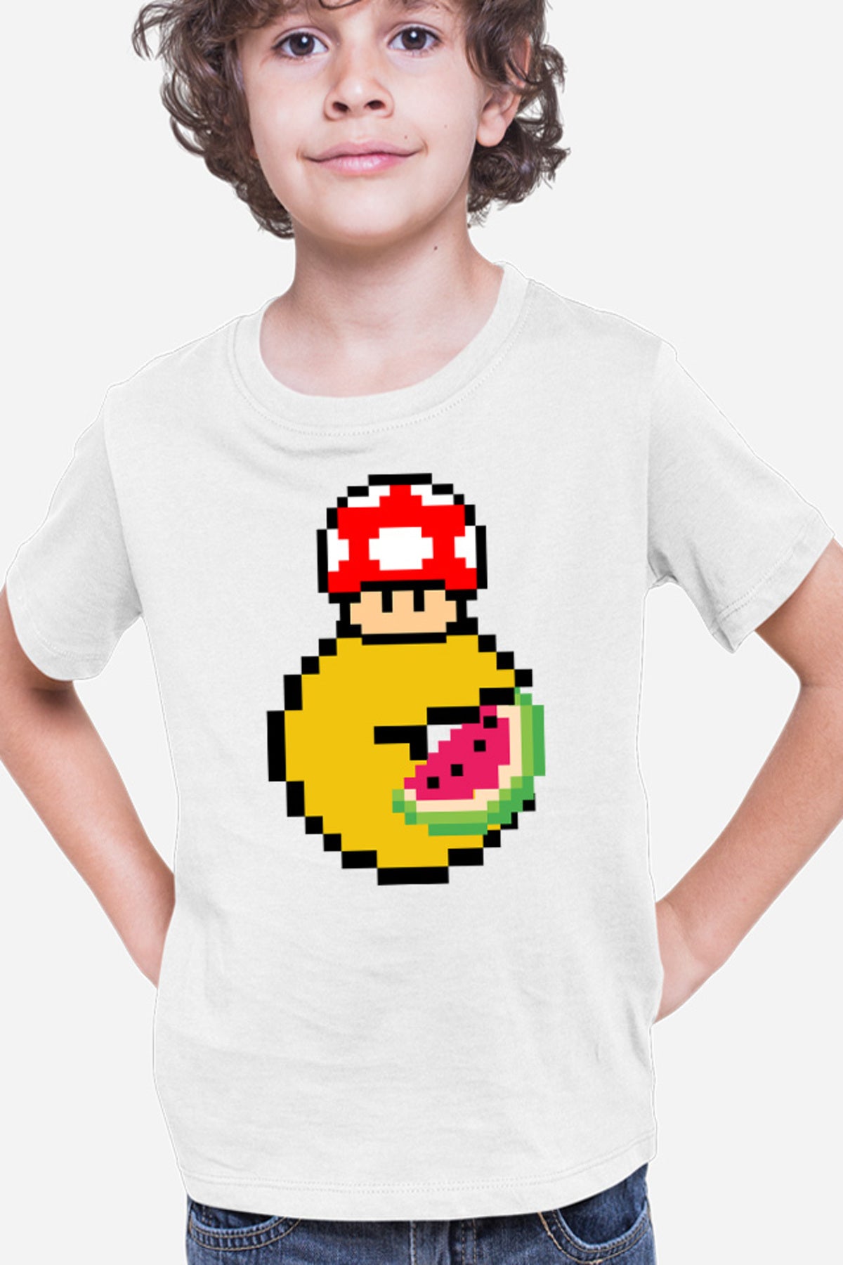 Tricou copii Pac Man Mario Minecraft Watermalon Slice