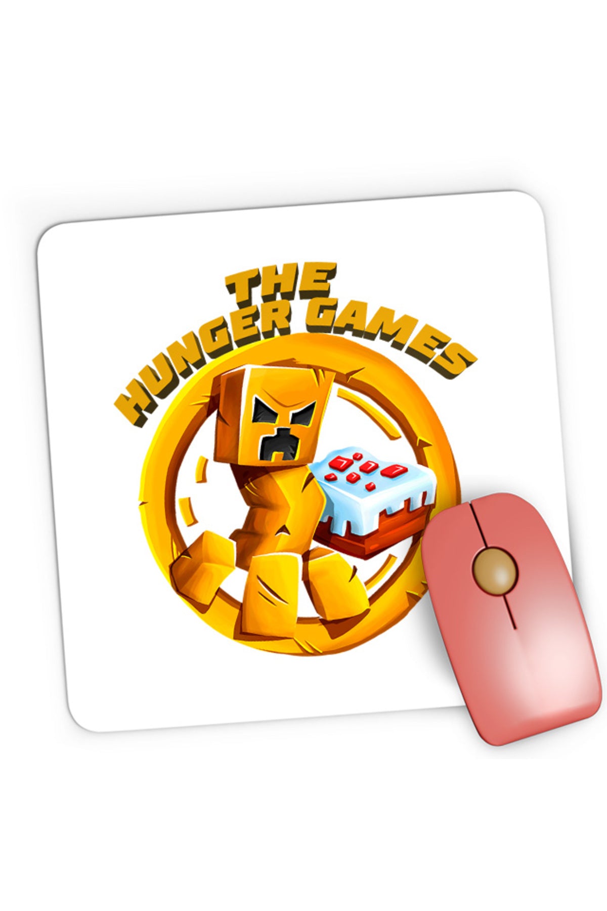 Mousepad Gaming The Hunger Games Minecraft Logo Cake Creeper, 21x19 cm