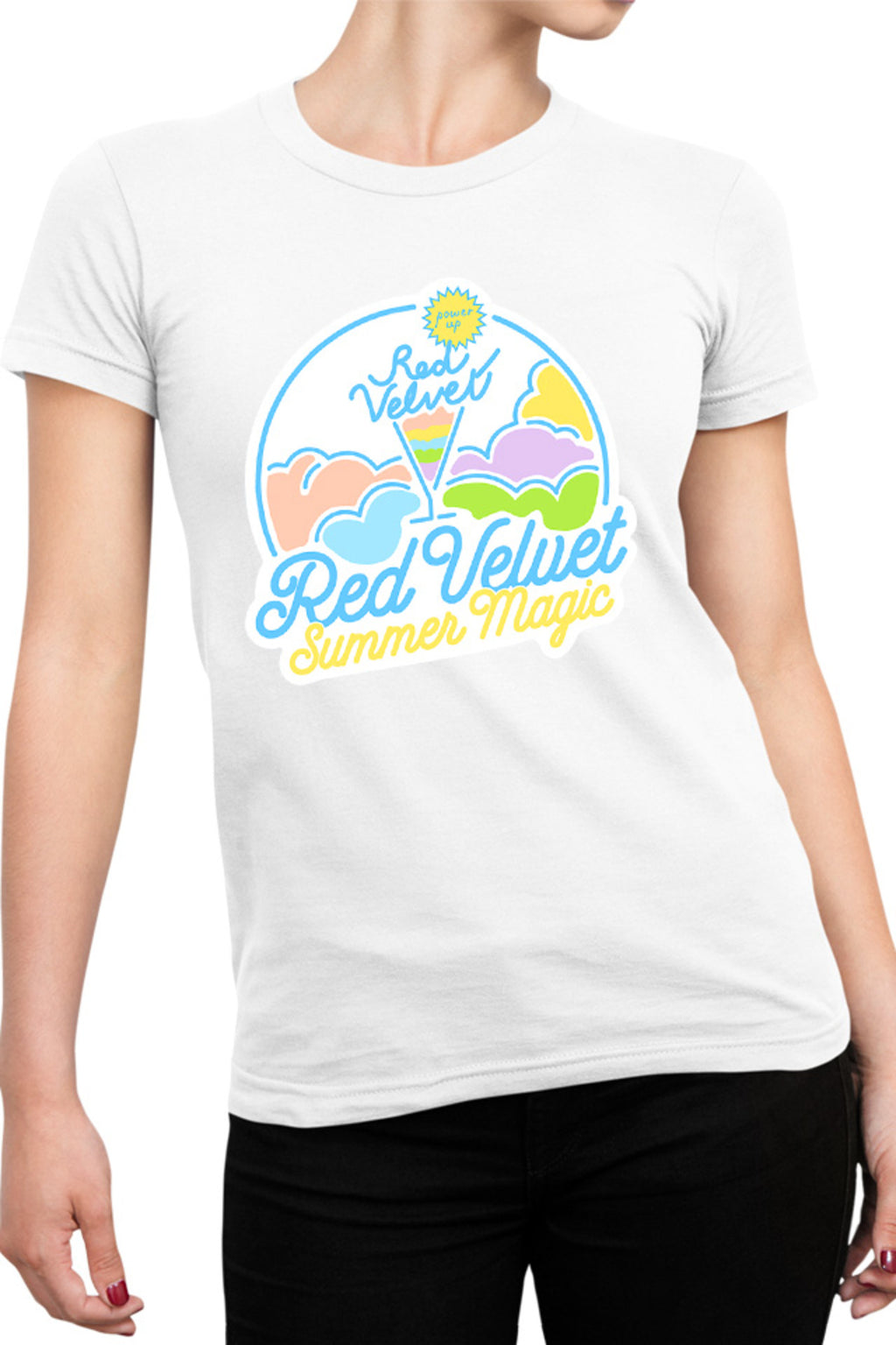 Tricou dama Red Velvet K-Pop Logo Summer Magic Vibe Colorful