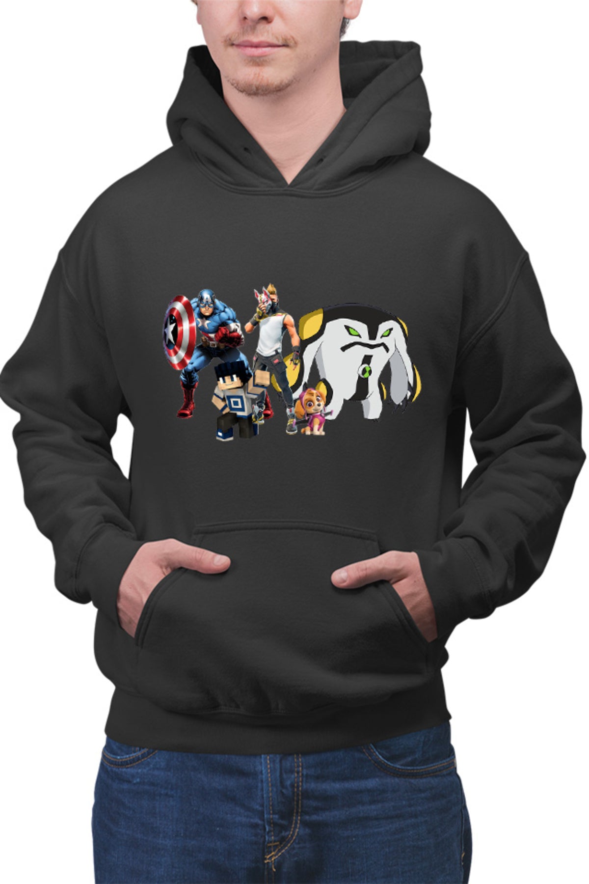 Hanorac barbati Captain America Fortnite Fox Skin Minecraft Steve Paw Patrol