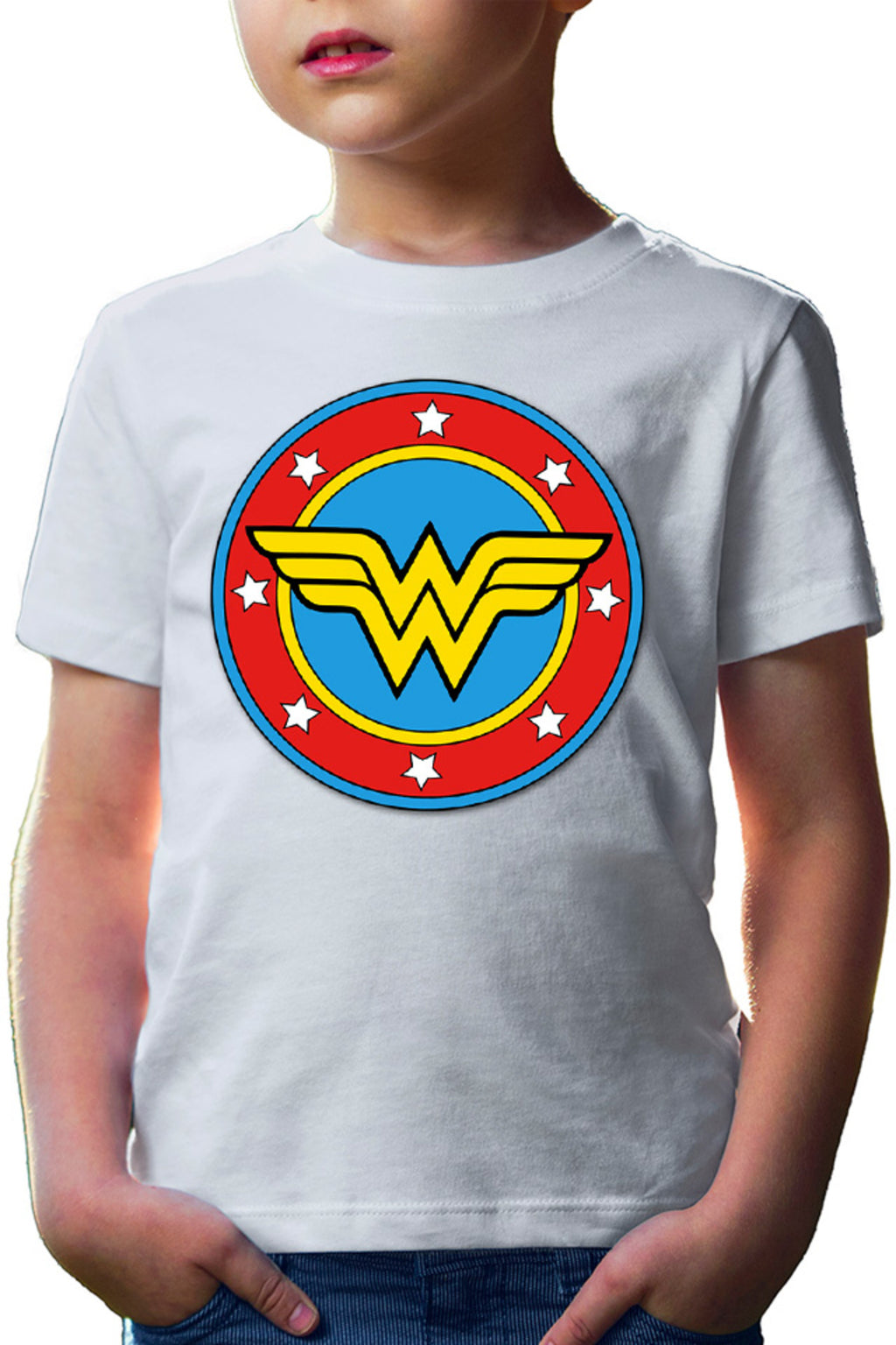 Tricou copii Wonder Woman Logo Symbol Stars Flag Round Marvel DC
