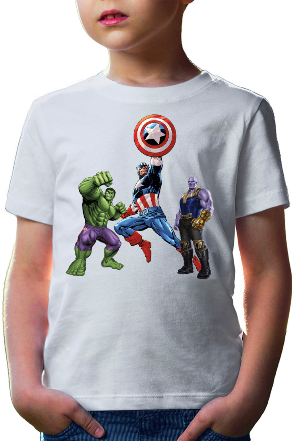 Tricou copii Captain America Hulk Thanos Marvel Avangers Comics Cartoons
