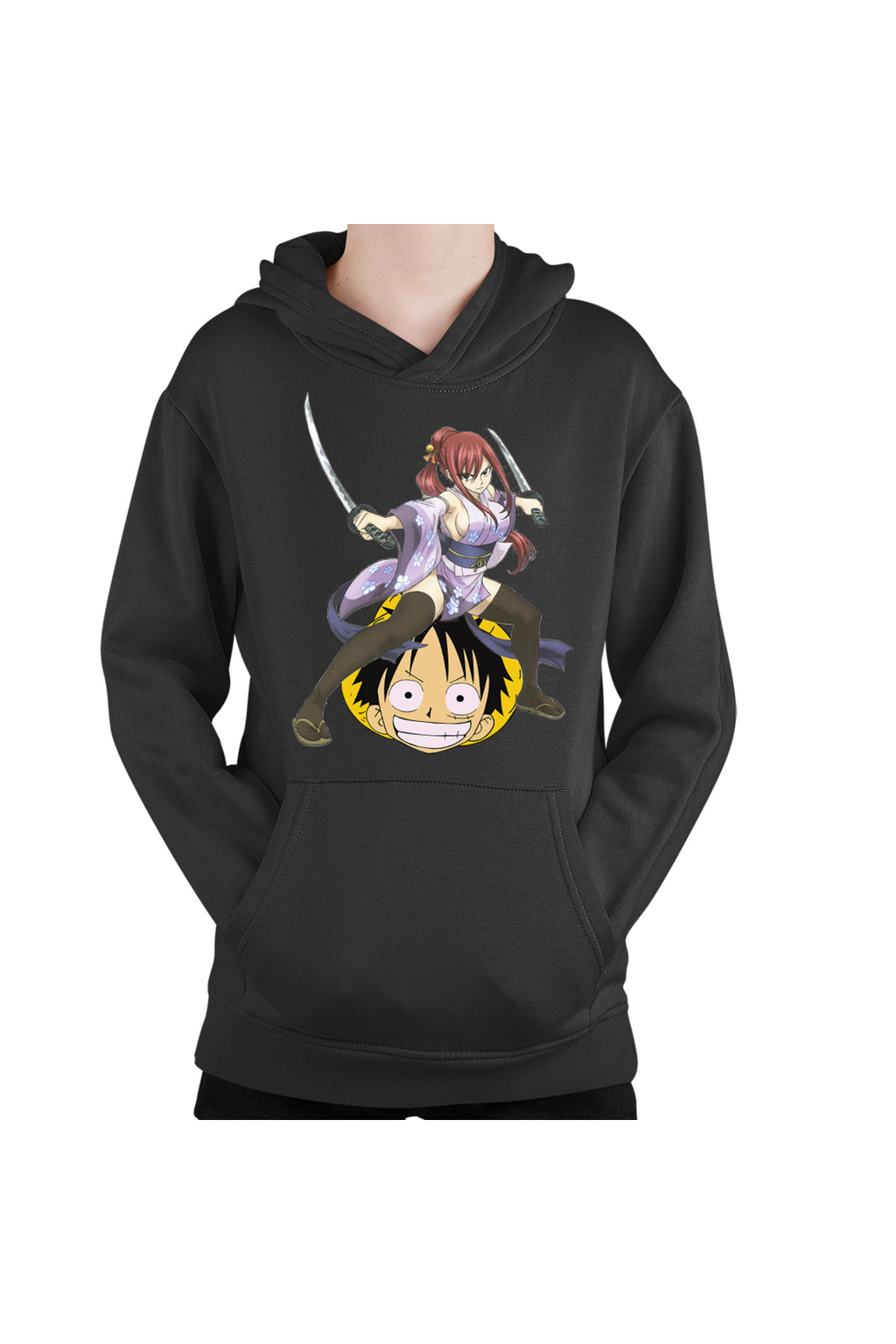 Hanorac copii Fairy Tail Erza Scarlet One Piece Luffy Anime Couple