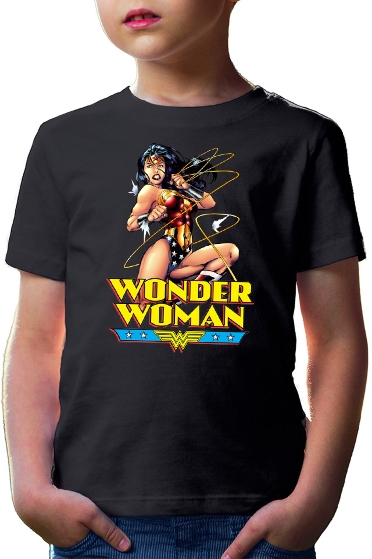Tricou copii Wonder Woman String Energy Retro Illustration American