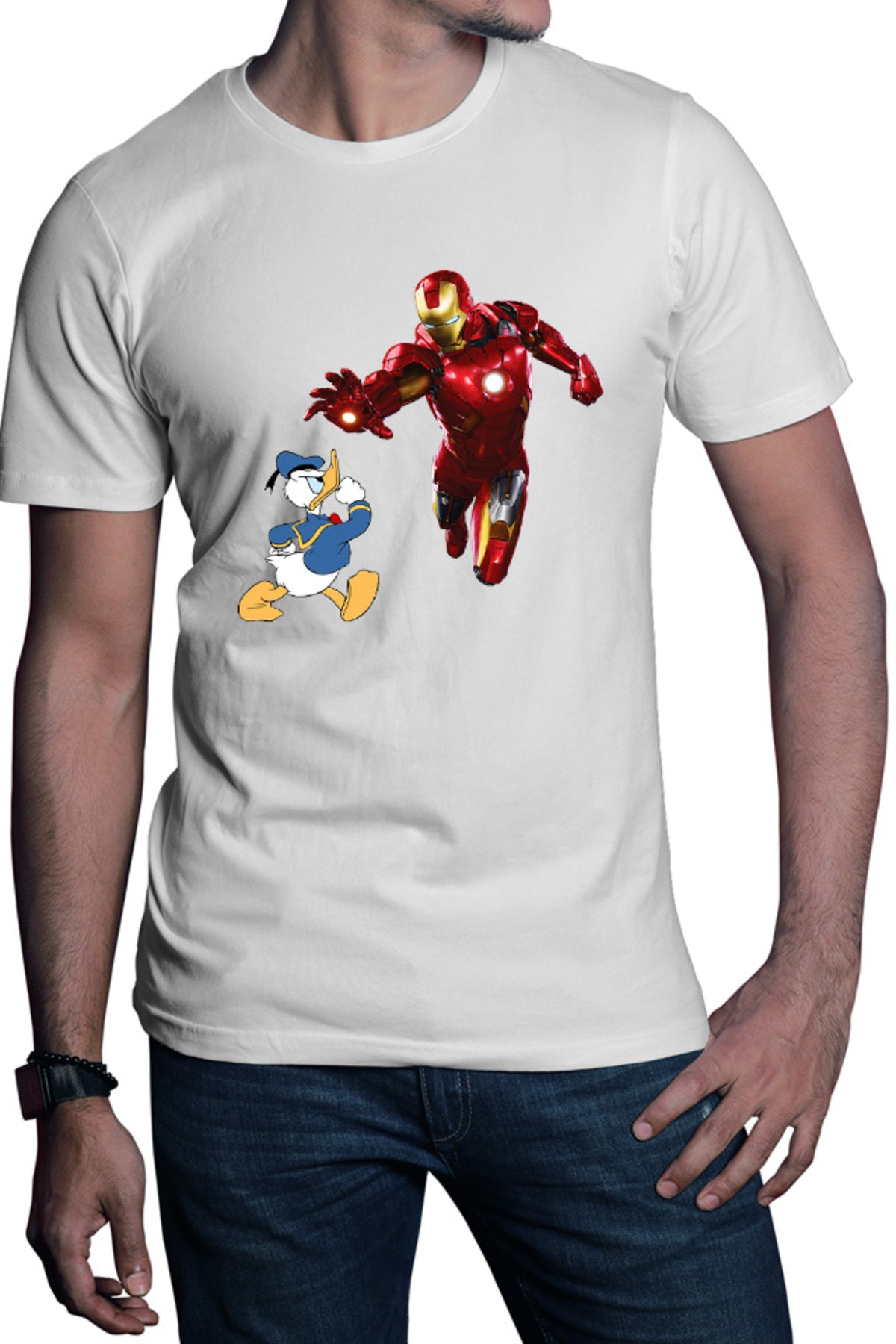 Tricou barbati Ironman Donald Duck Tony Stark Save World