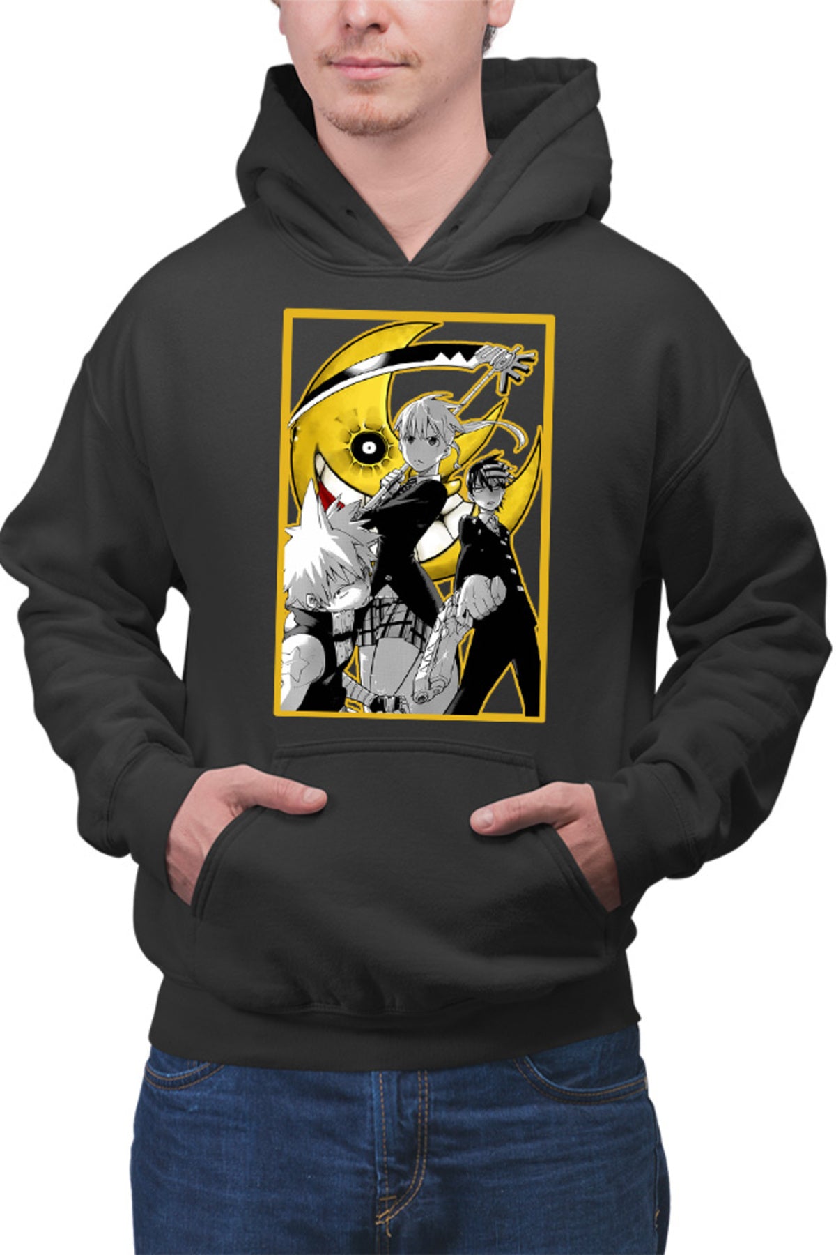 Hanorac barbati Soul Eater Group Death The Kid Black Star Soul Maka