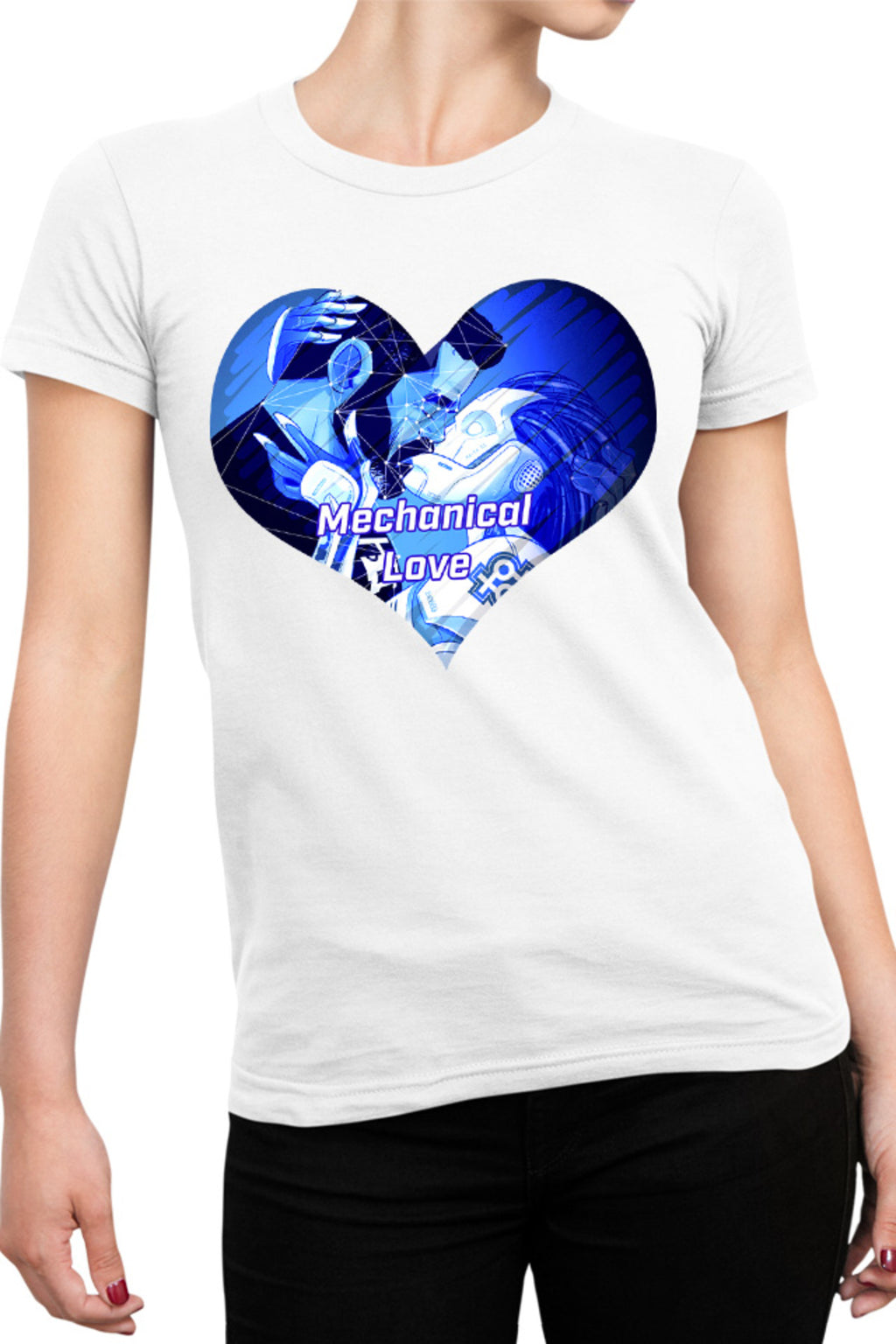 Tricou dama NFT XOXO Heart Robot Cyber Human Artificial