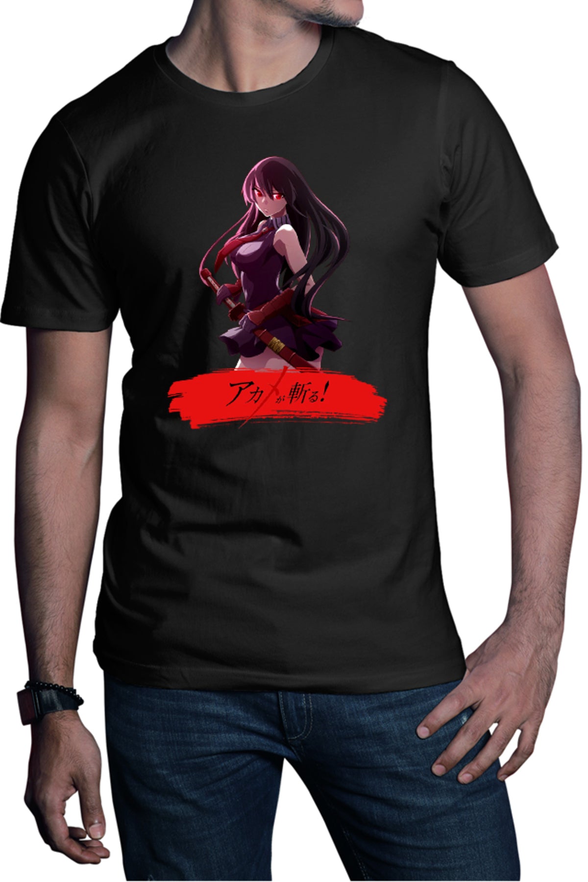 Tricou barbati Akame ga Kill Katana Fantasy Otaku Gore Blood Moon