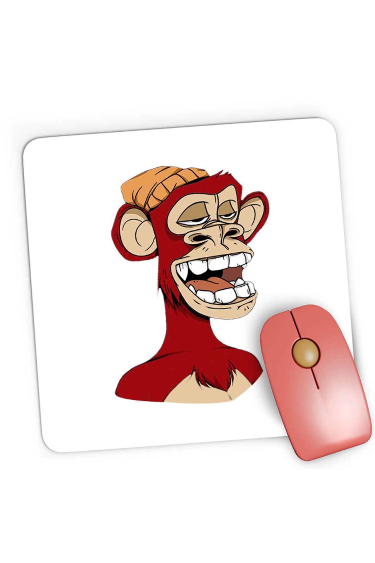 Mousepad Gaming NFT Monkey Artist Brilliant Idea Concept Block Chain, 21x19 cm