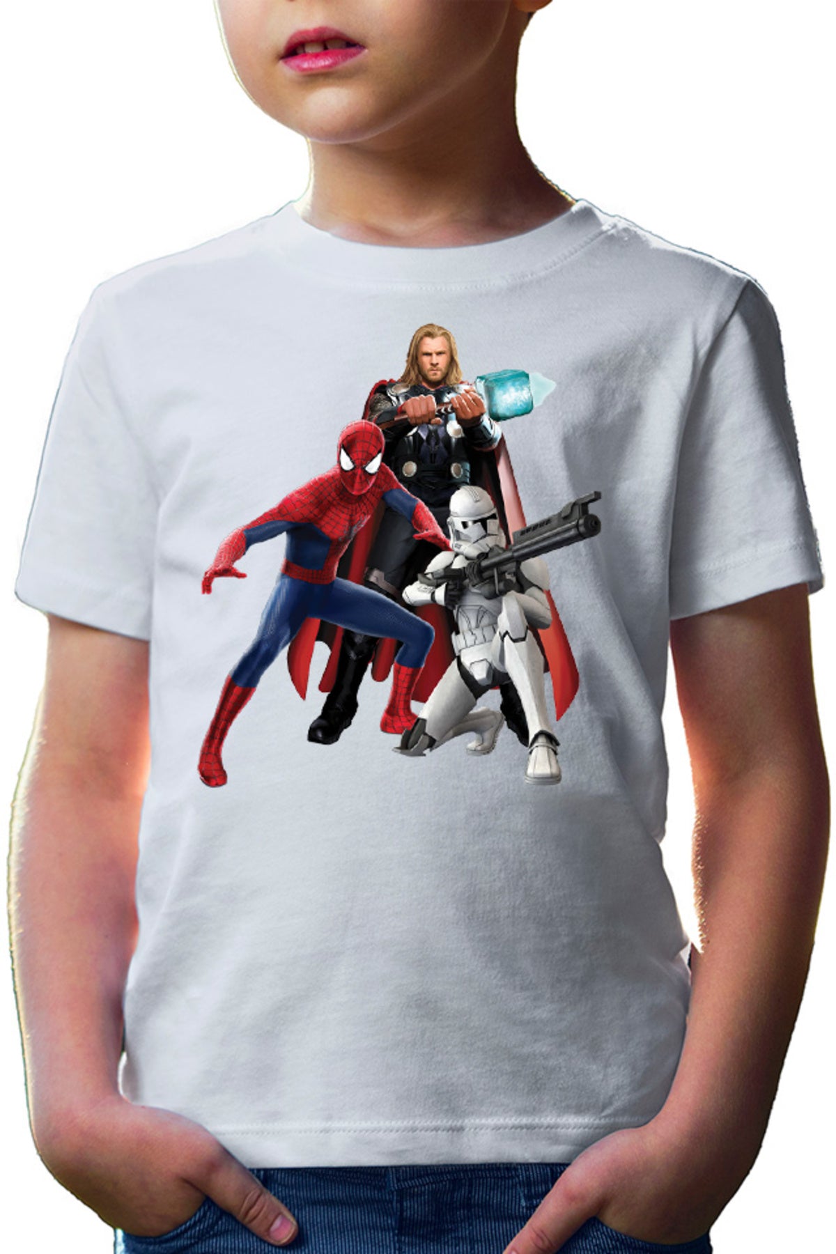 Tricou copii Star Wars Spiderman Thor Marvel Clone Trooper