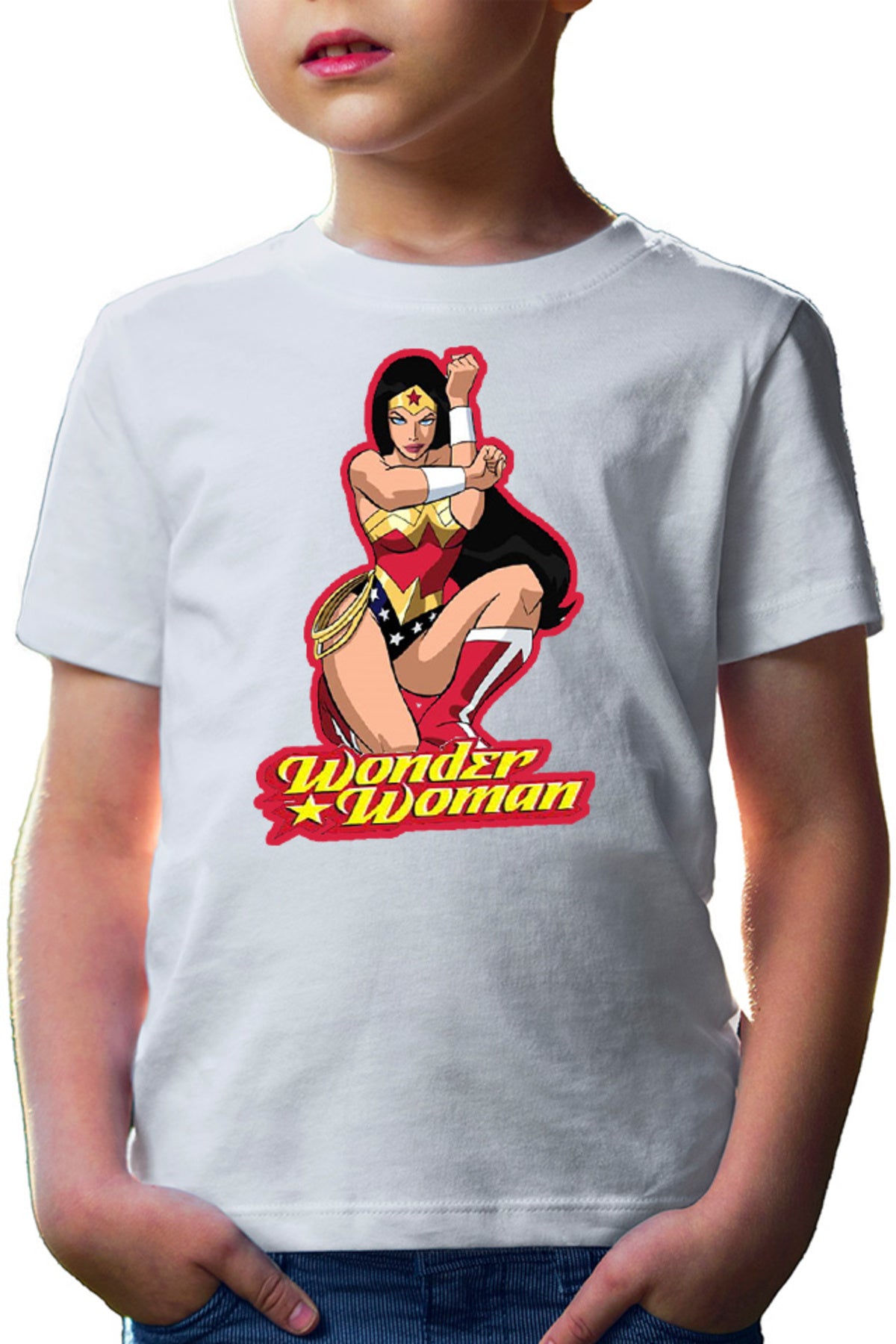 Tricou copii Wonder Woman Red Lady Cartoon English Power Star