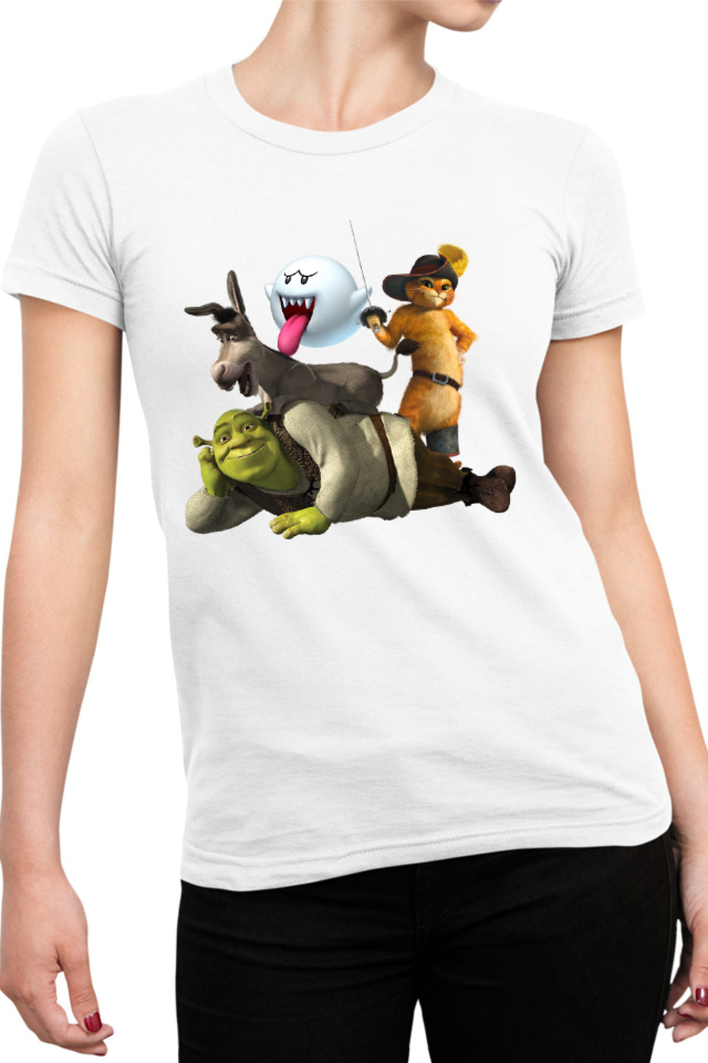 Tricou dama Shrek Mario Cat Donkey Ghost