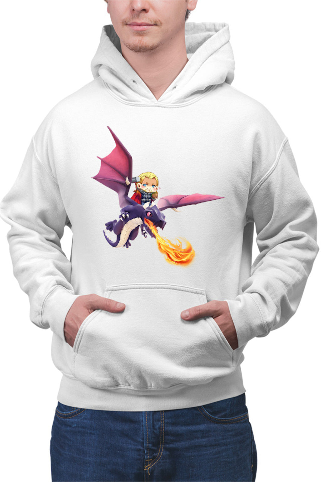 Hanorac barbati Clash of Clans Dragon Fire Thor Chibi Anime Version