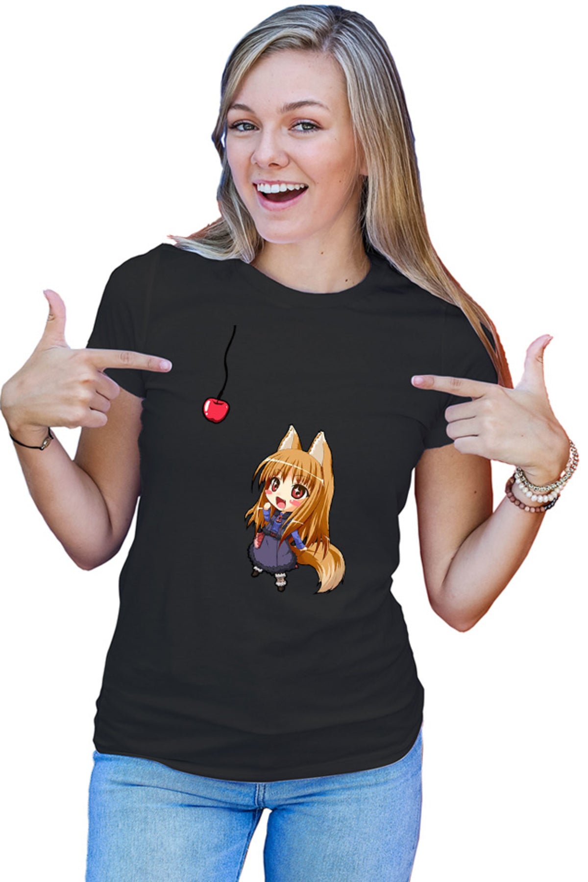 Tricou dama Spice And Wolf Holo Anime Love Manga Chibi