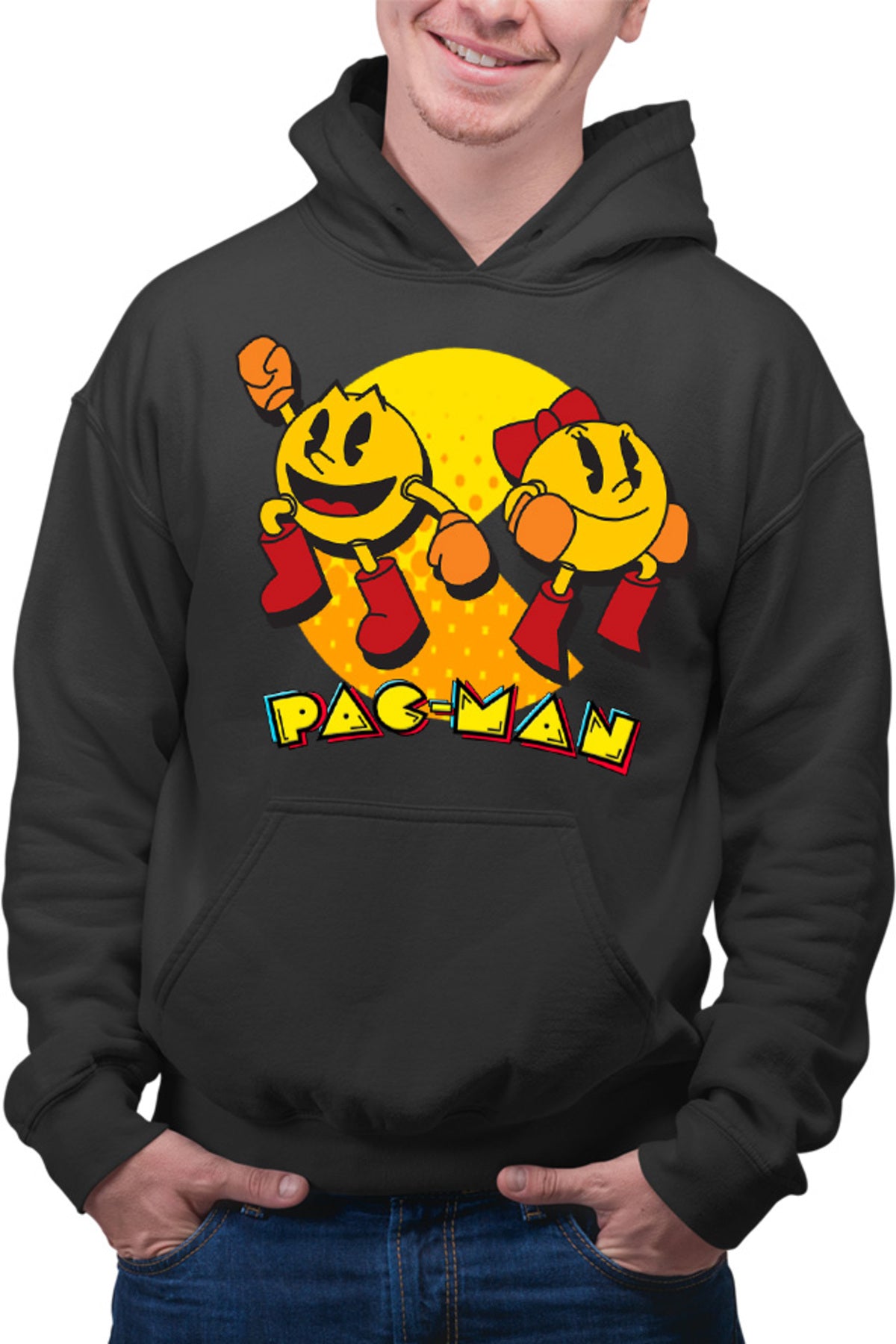 Hanorac barbati Pac Man Woman Logo Eat Game