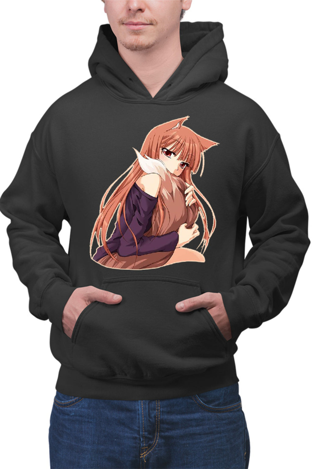 Hanorac barbati Spice And Wolf Holo Furry Fluffy Tail Nom