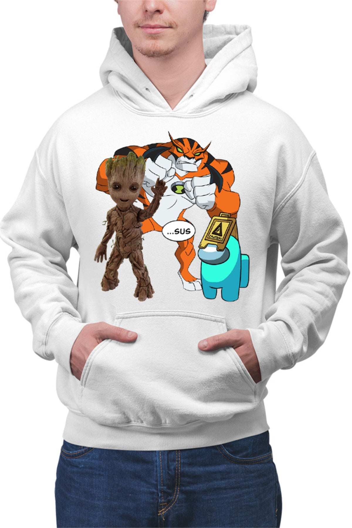 Hanorac barbati Baby Groot Ben 10 Huge Cat Among Us Sus