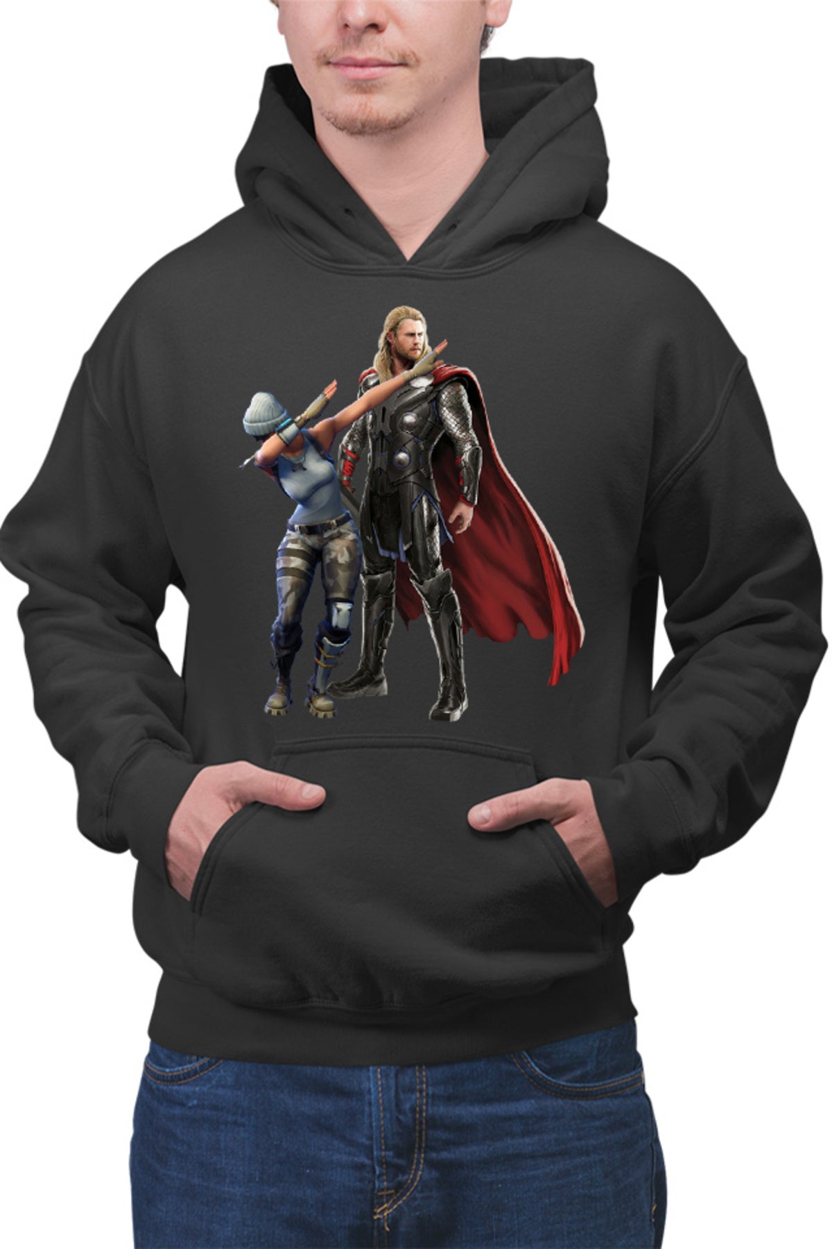 Hanorac barbati Fortnite Dub Meme Thor Hammer