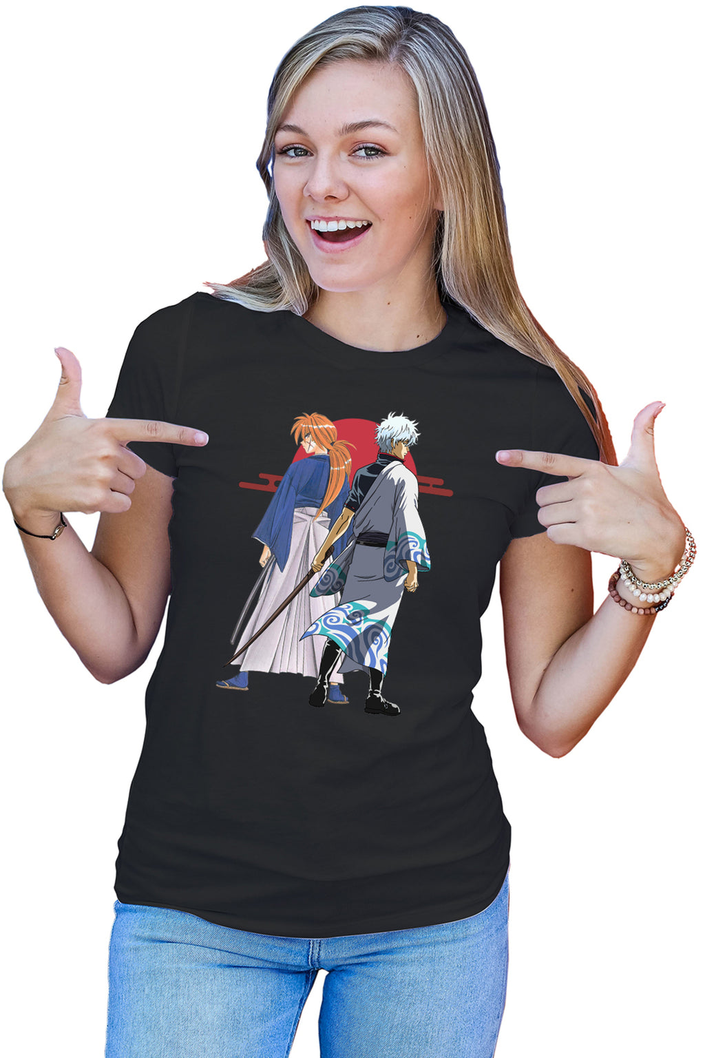 Tricou dama Rurouni Kenshin Kenshin Gintoki Samurai Pose