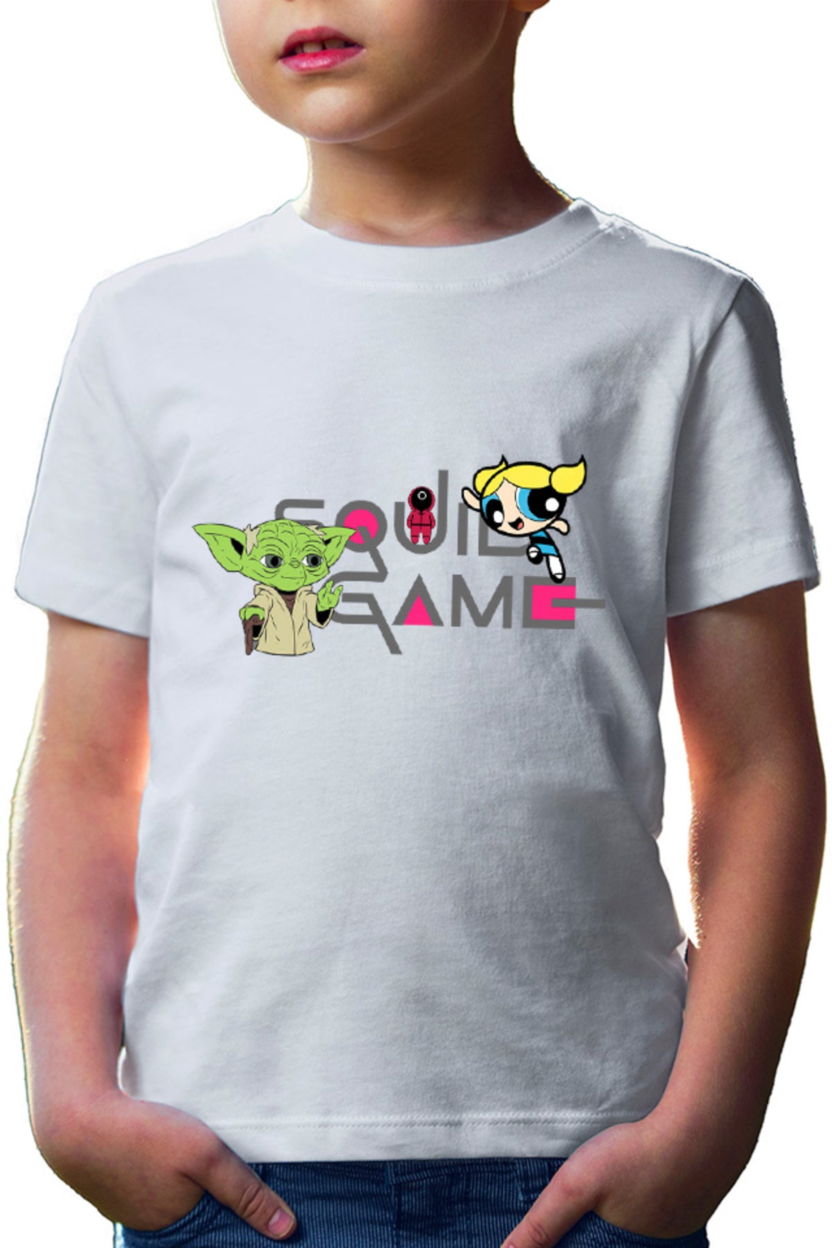 Tricou copii Squid Game Bubble Yoda Master