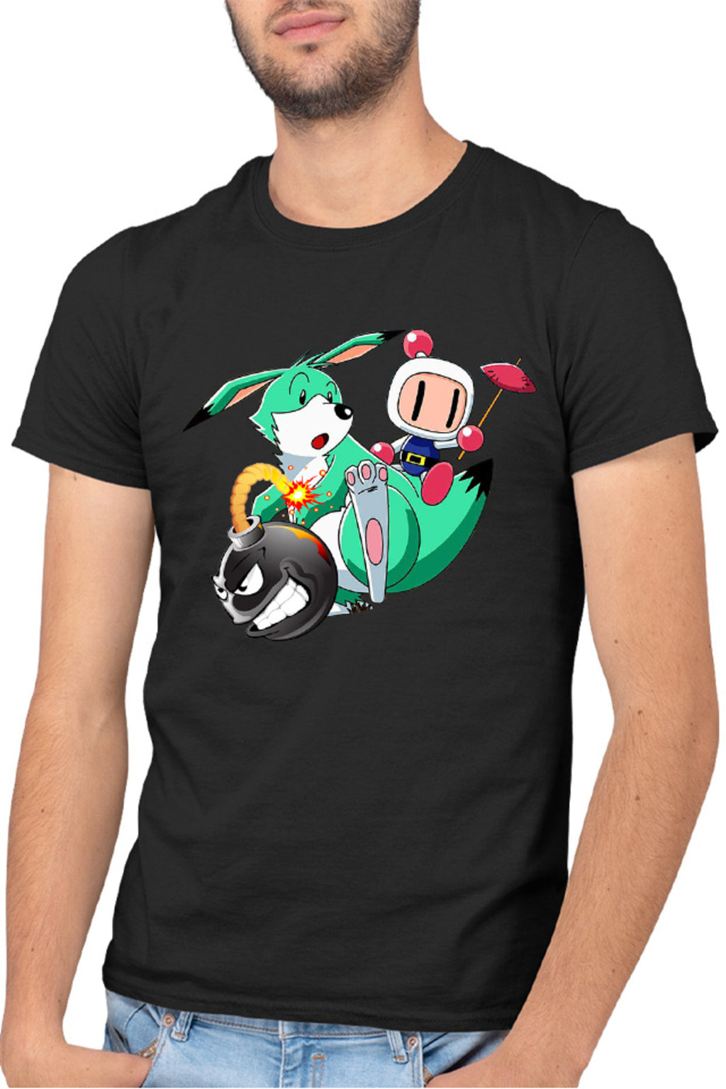 Tricou barbati Bomberman Pokemon Children Game Vintage
