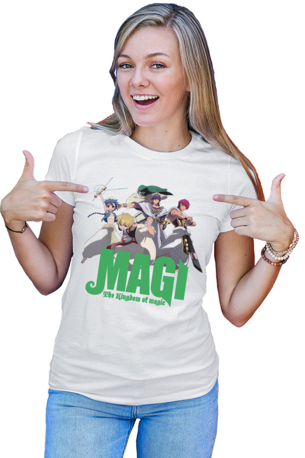 Tricou dama Magi The Labyrinth of Magic Team Alladin Alibaba Sinbad Magic Anime