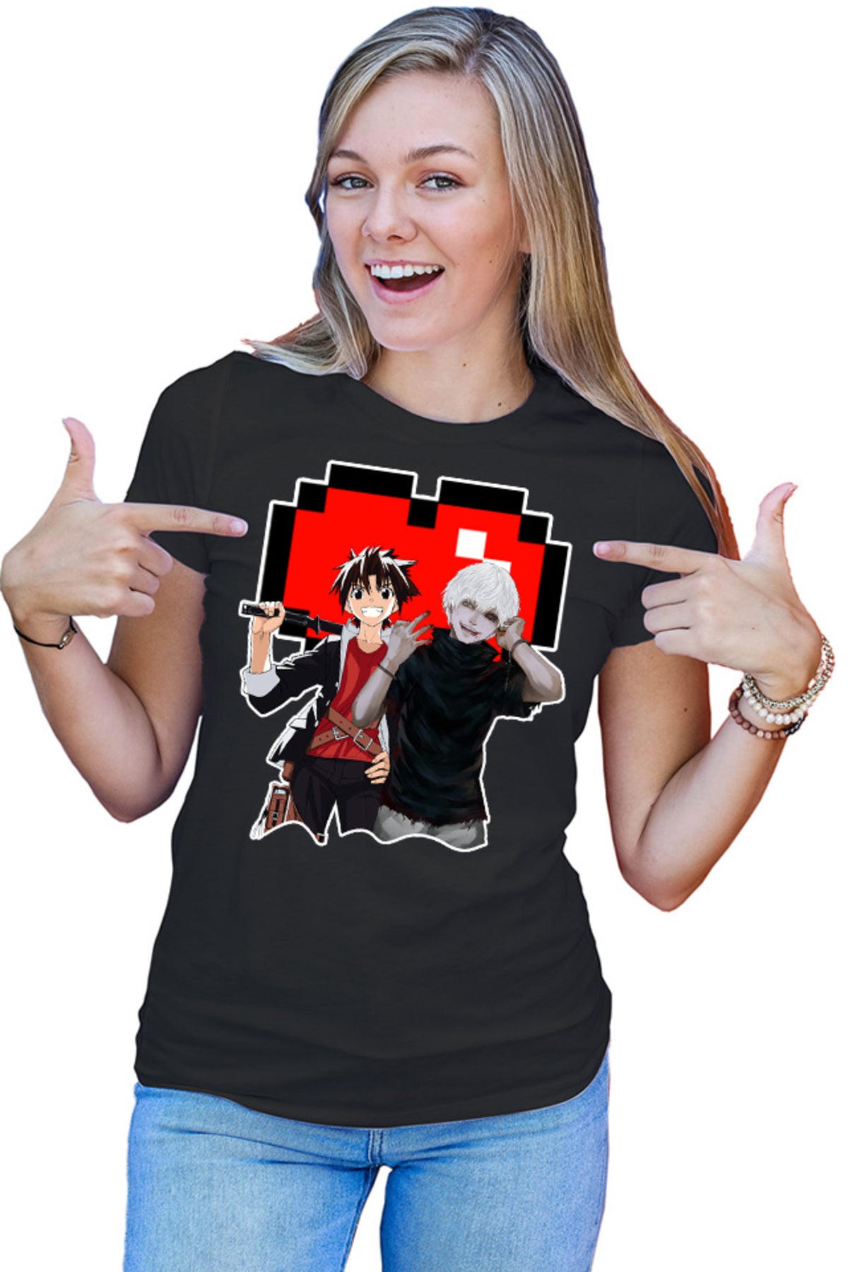 Tricou dama UQ Holder Touta Kaneki Tokyo Ghoul Vampire Minecraft