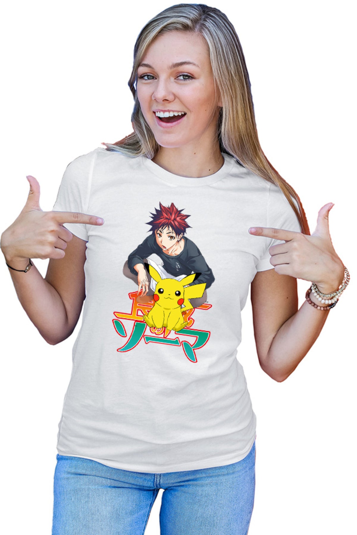 Tricou dama Food Wars Soma Pikachu Sit Pet Japan