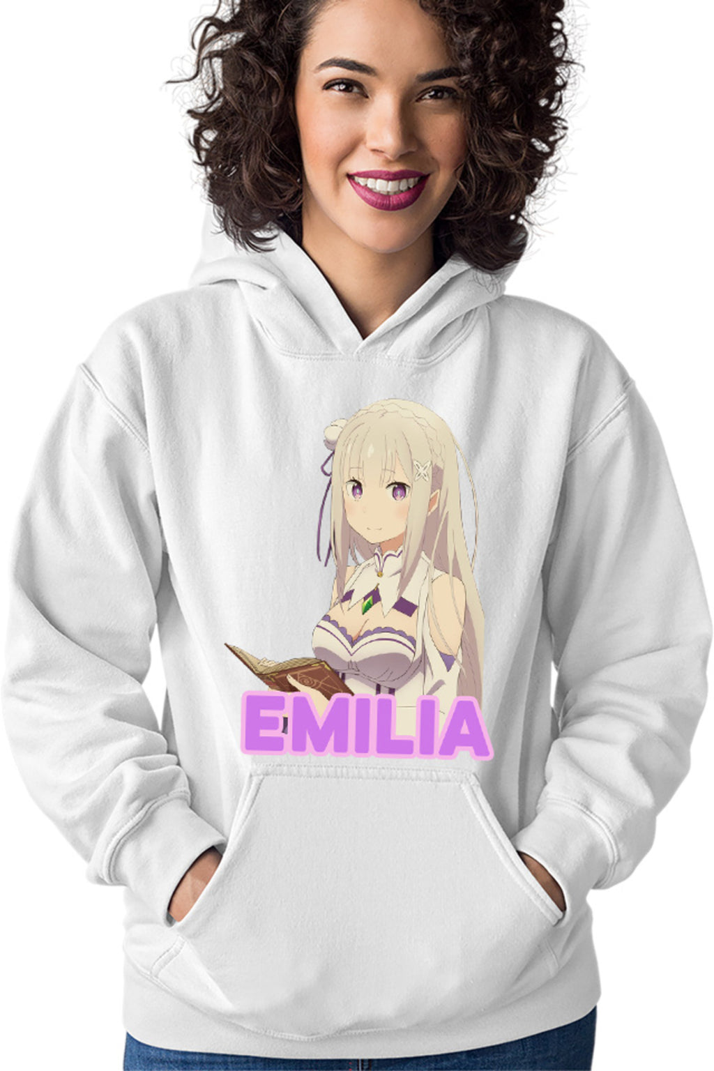 Hanorac dama Re Zero Emilia Cat Magical Princess Kind Wizard Time