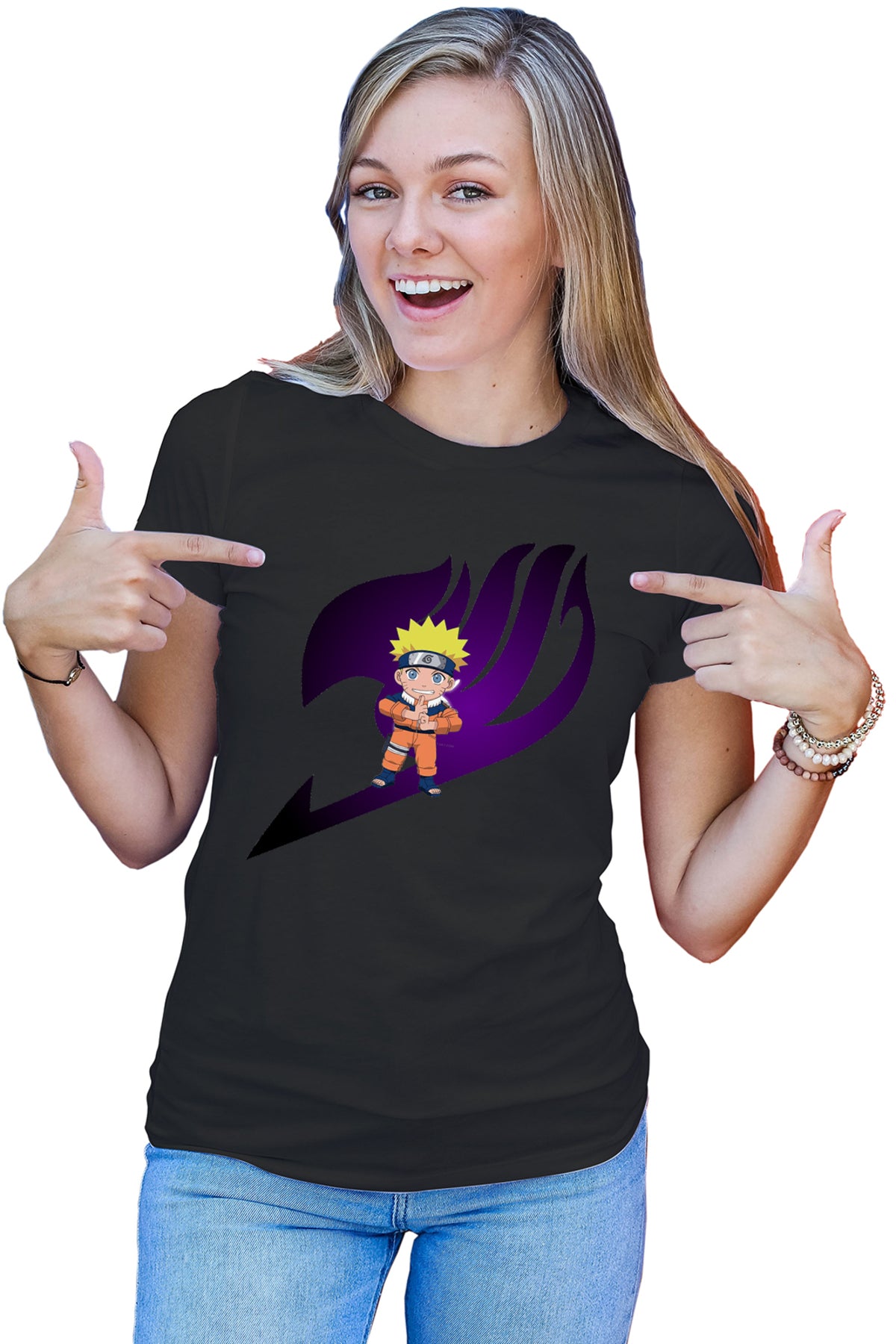 Tricou dama Fairy Tail Logo Emblem Naruto Chibi
