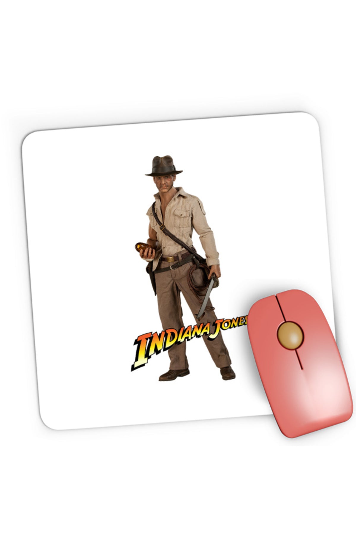 Mousepad Gaming Indiana Jones Travel Treasure Adventure Figure, 21x19 cm