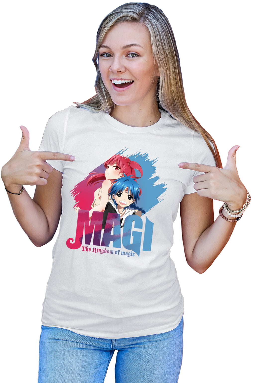 Tricou dama Magi The Labyrinth of Magic Morgiana Alladin Brush Logo