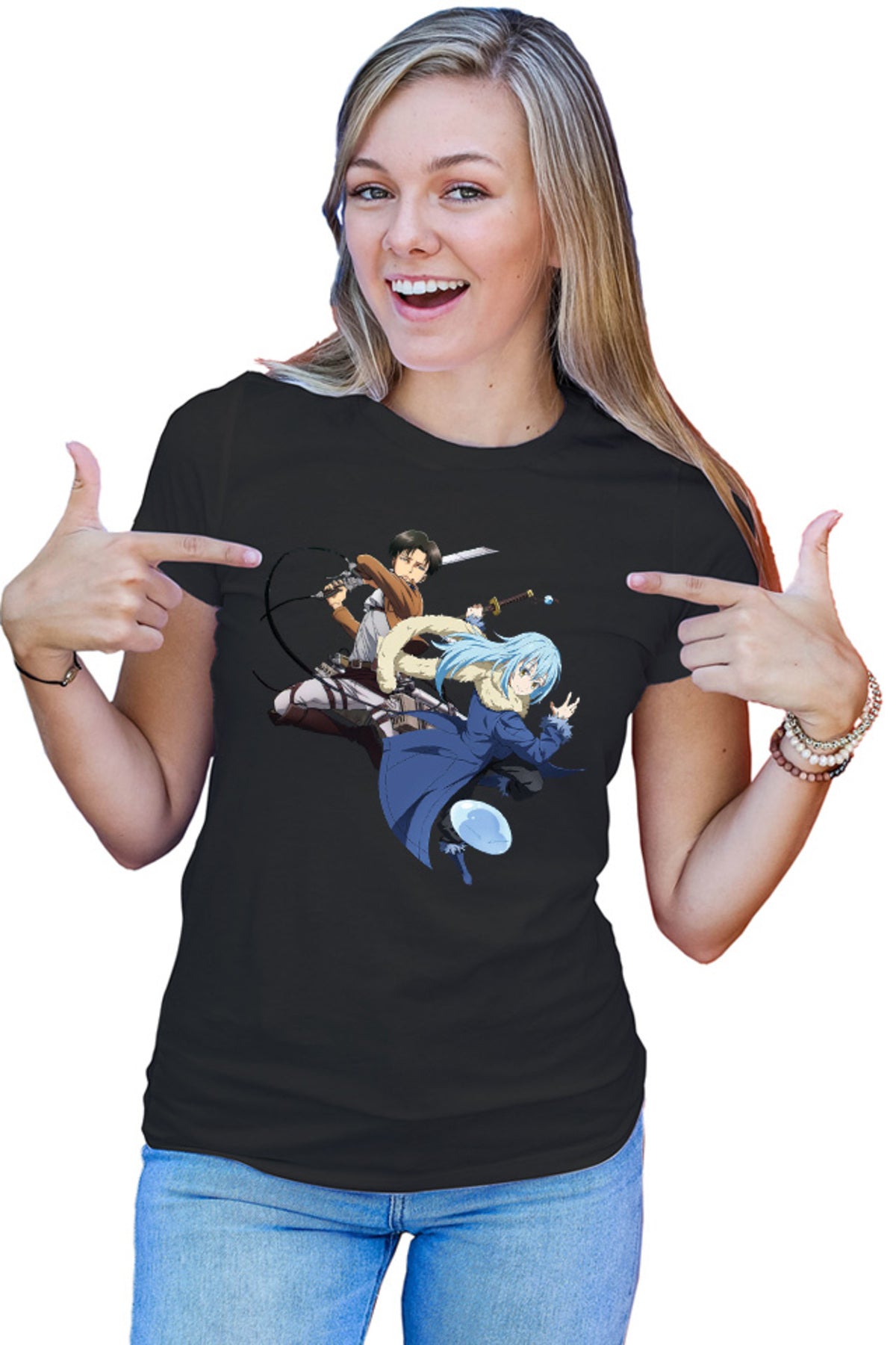 Tricou dama TenSura Slime Isekai Rinmuru Levi Attack on Titan