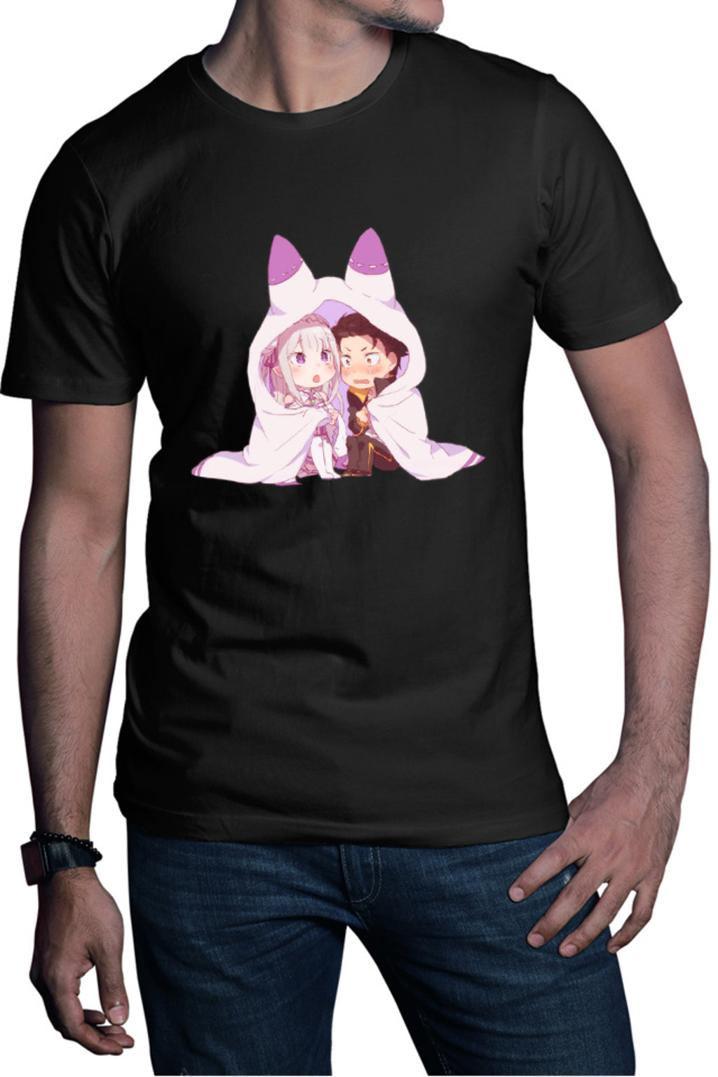 Tricou barbati Re Zero Subaru Emilia Best Waifu Magic Another World