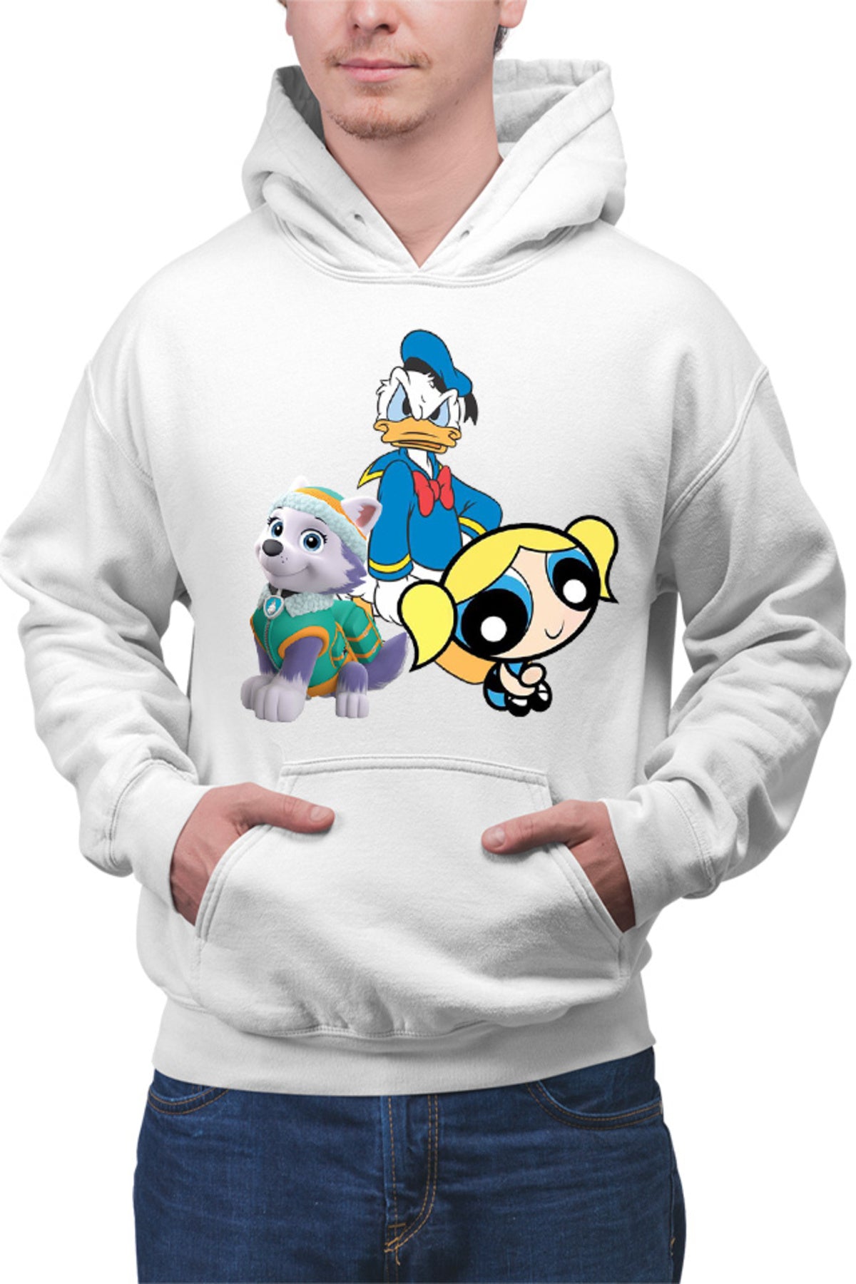 Hanorac barbati Donald Duck Powerpuff Girls Bubble Paw Power Husky Dog