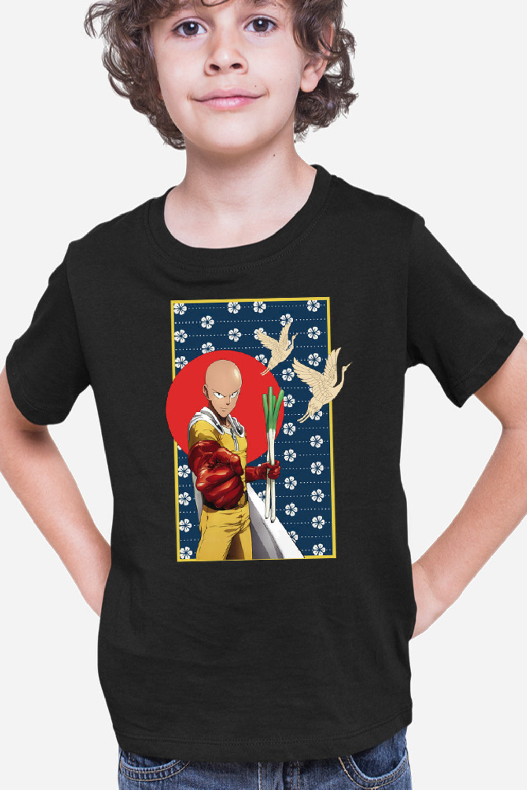 Tricou copii One-Punch Man Japanese Pattern Flag Bird
