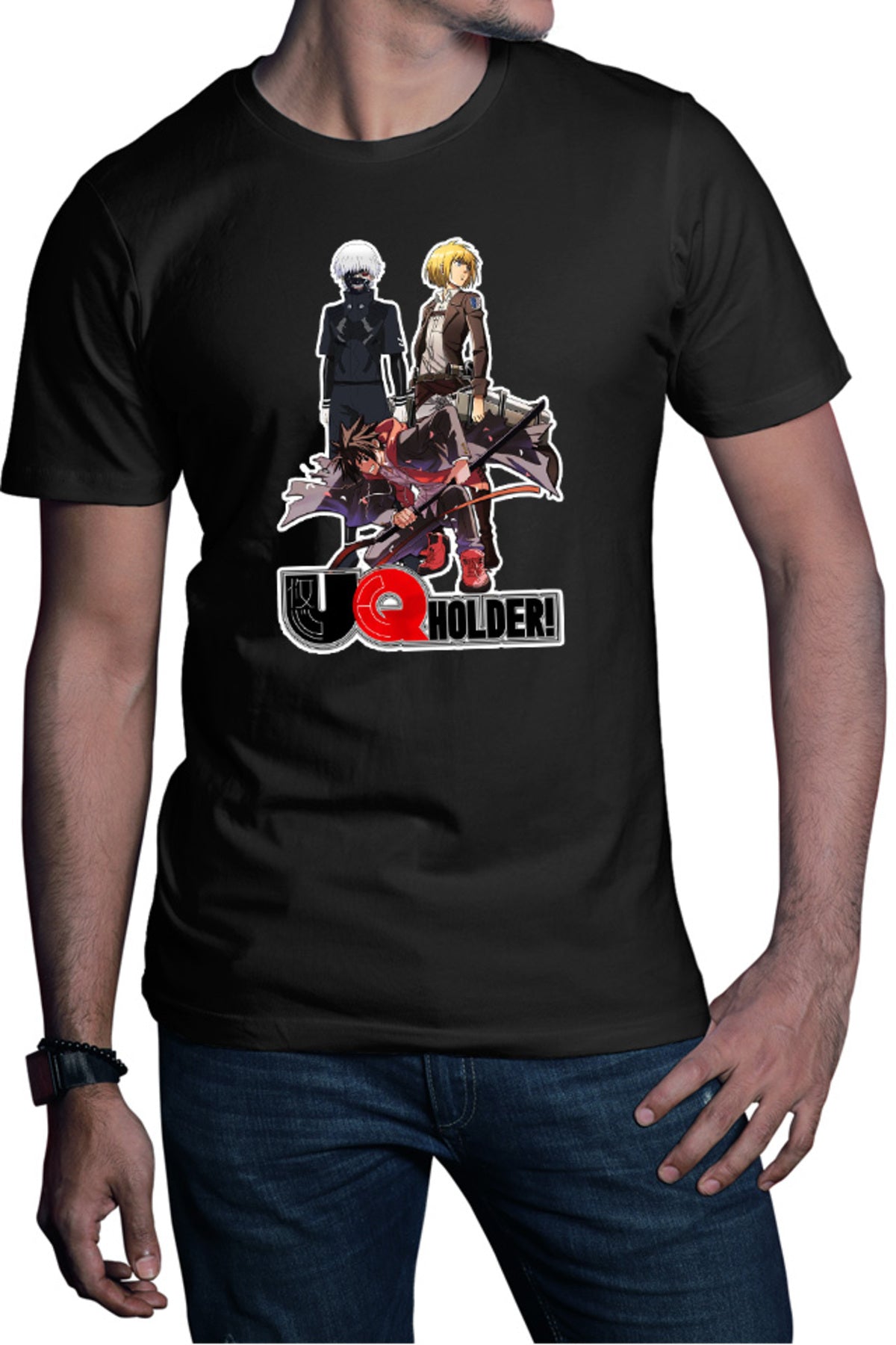 Tricou barbati UQ Holder Touta Demon Samurai Sword Soul Anime Otaku