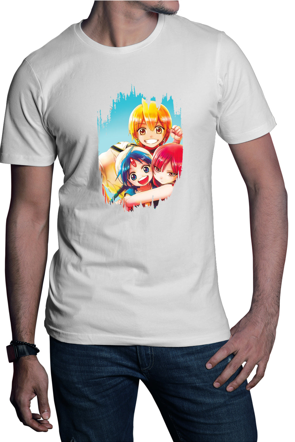Tricou barbati Magi The Labyrinth of Magic Protagonists Group Blue Sky