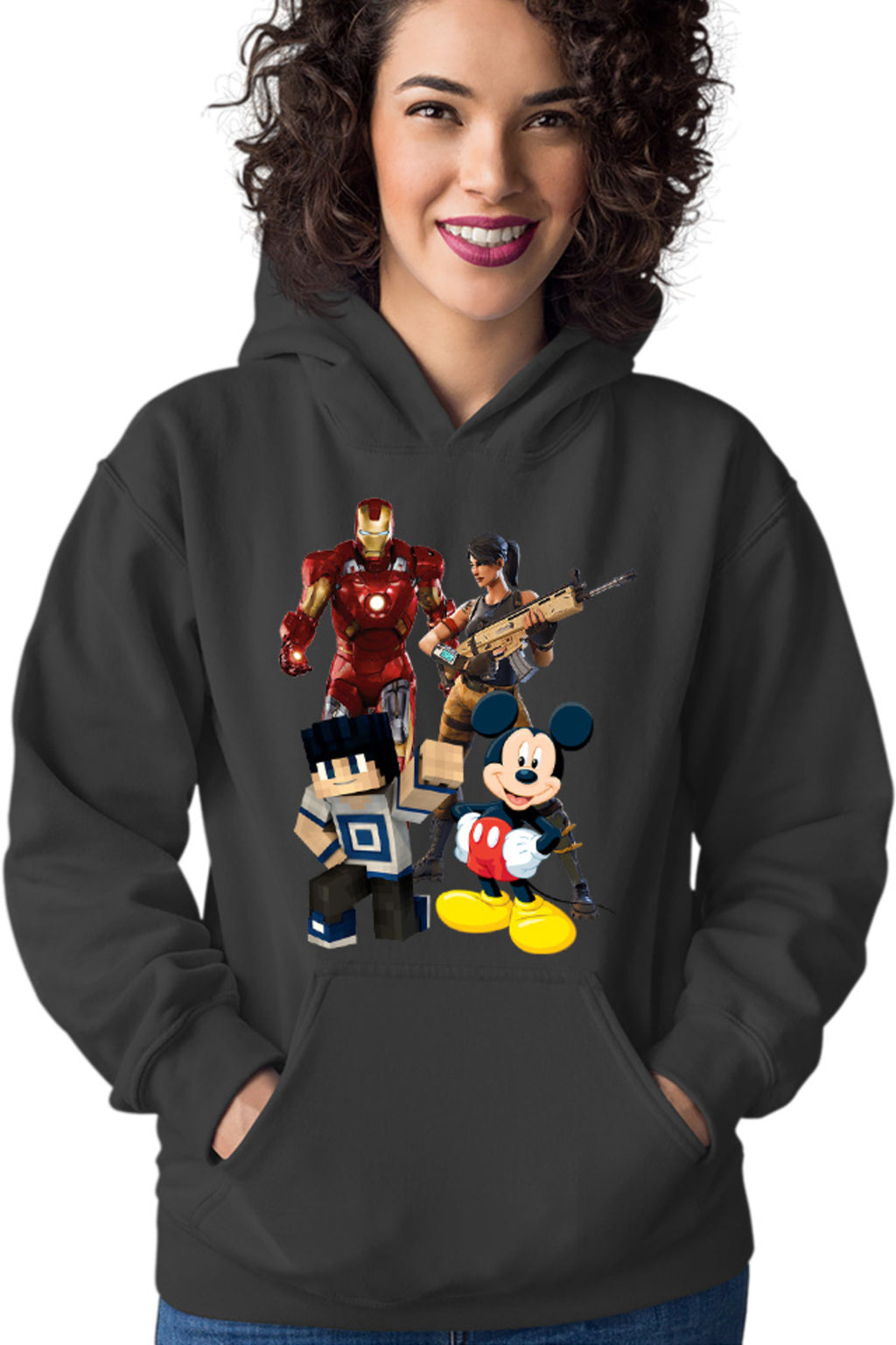 Hanorac dama Ironman Mickey Mouse Minecraft Fortnite Games
