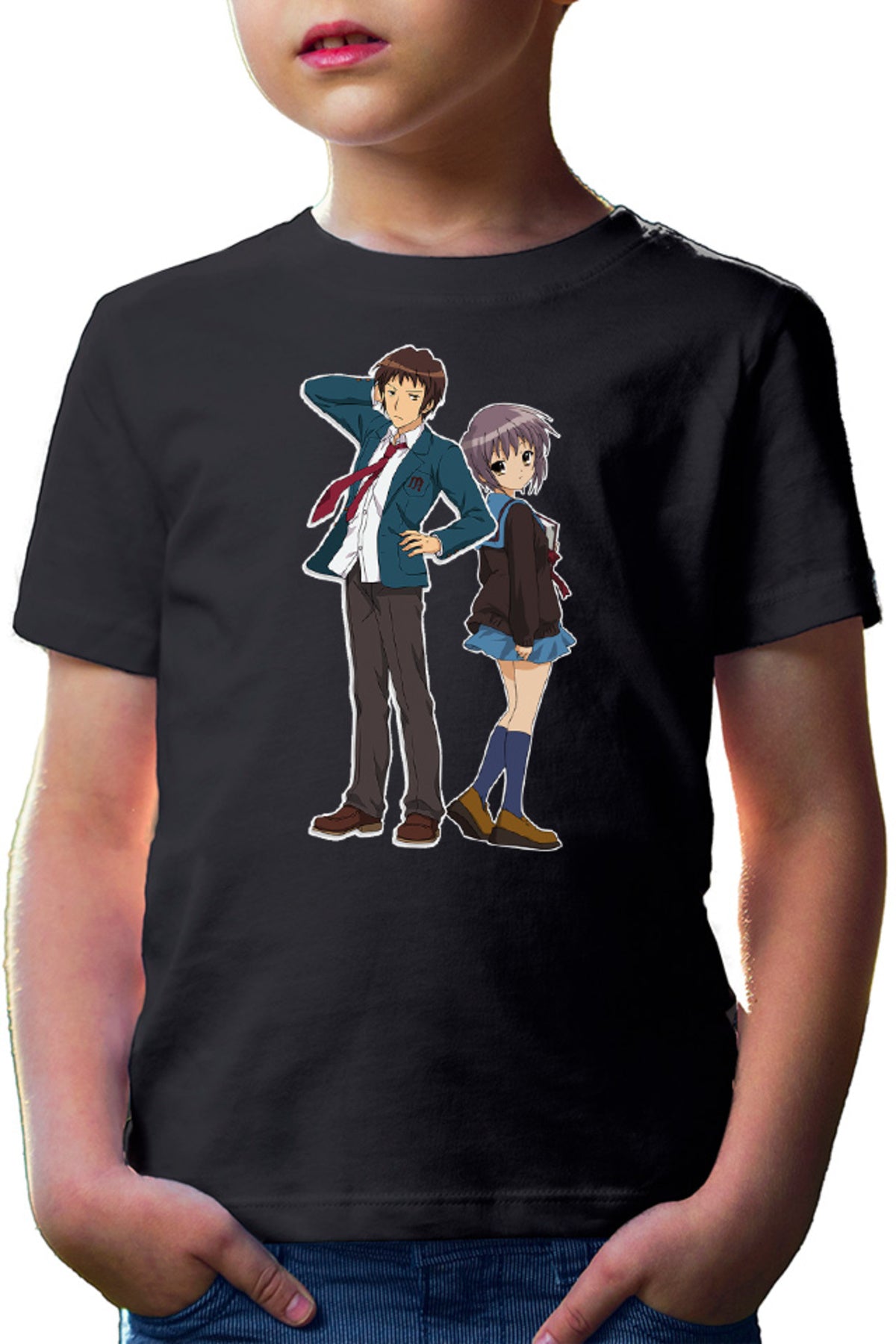 Tricou copii Haruhi Suzumiya Itsuki Yuki Club Minecraft Funimation
