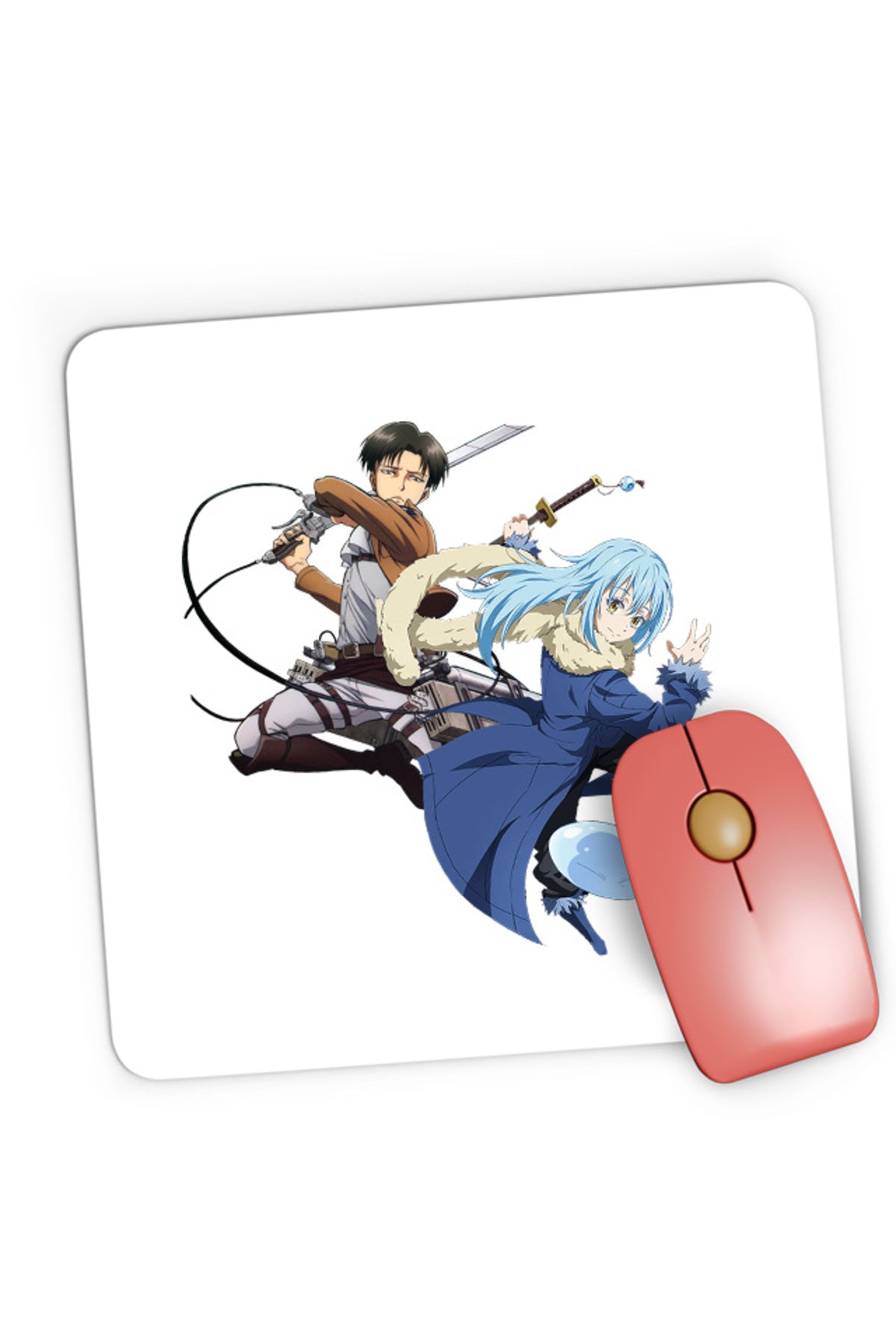Mousepad Gaming TenSura Slime Isekai Rinmuru Levi Attack on Titan, 21x19 cm