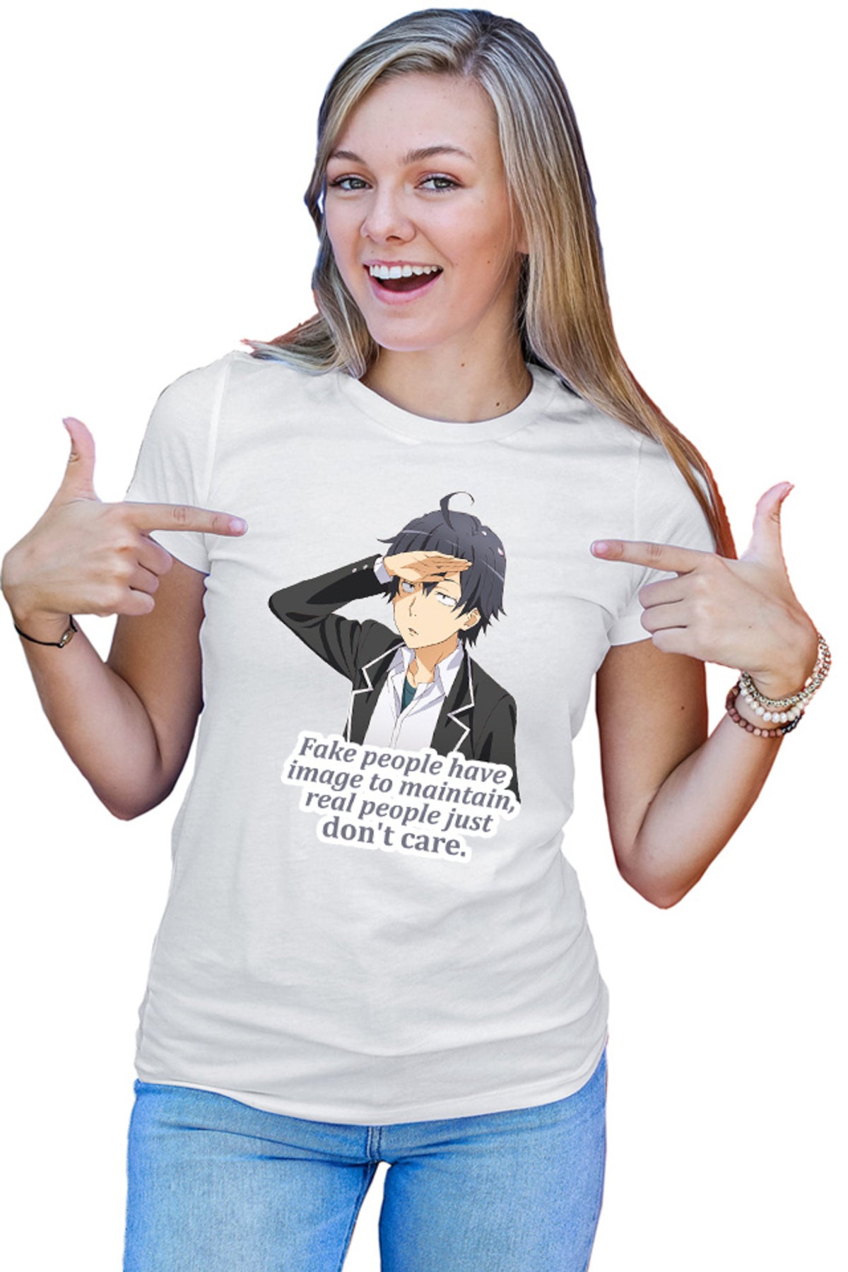 Tricou dama OreGairu Hikigaya Hachiman Fake Otaku