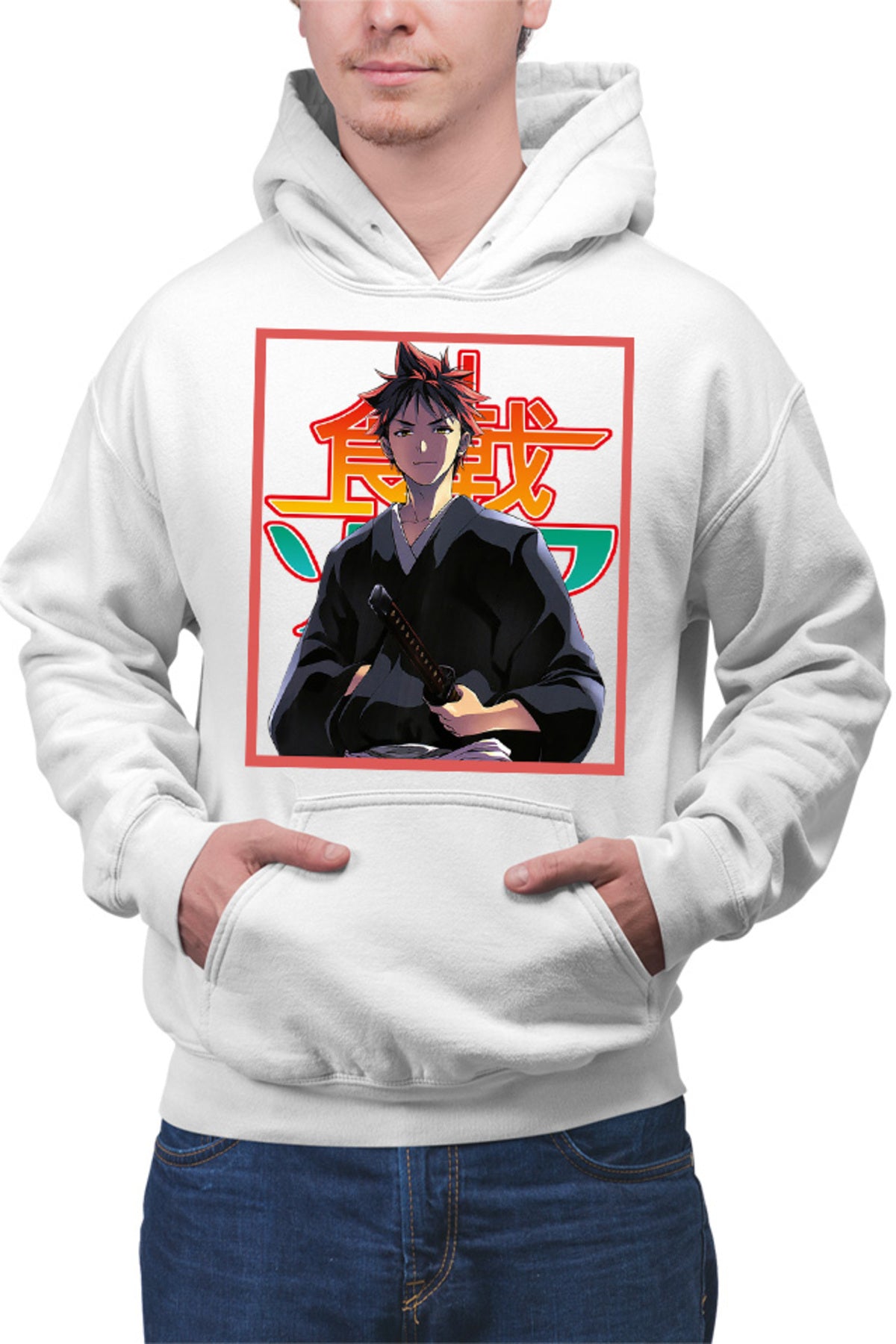Hanorac barbati Food Wars Souma Samurai Katana Otaku