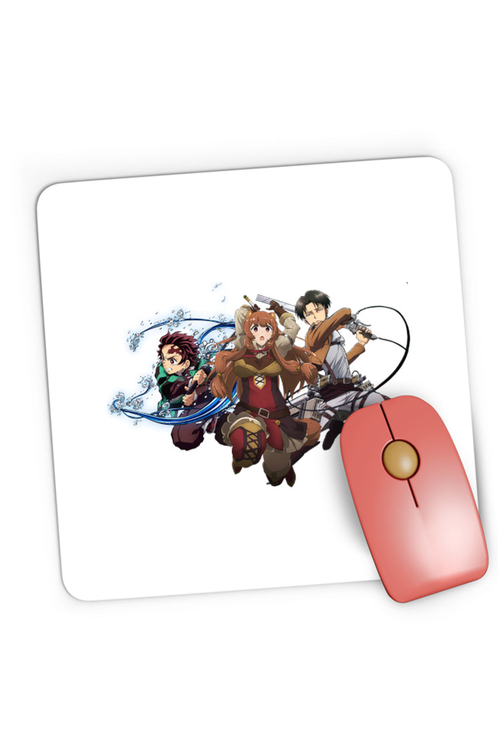Mousepad Gaming Rising of the Shield Hero Tanjirou Kimetsu no Yaiba Levi Attack on Titan, 21x19 cm