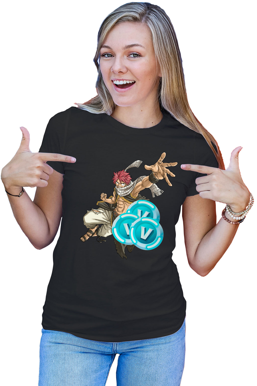Tricou dama Fairy Tail Fortnite Animekage Natsu Dragneel