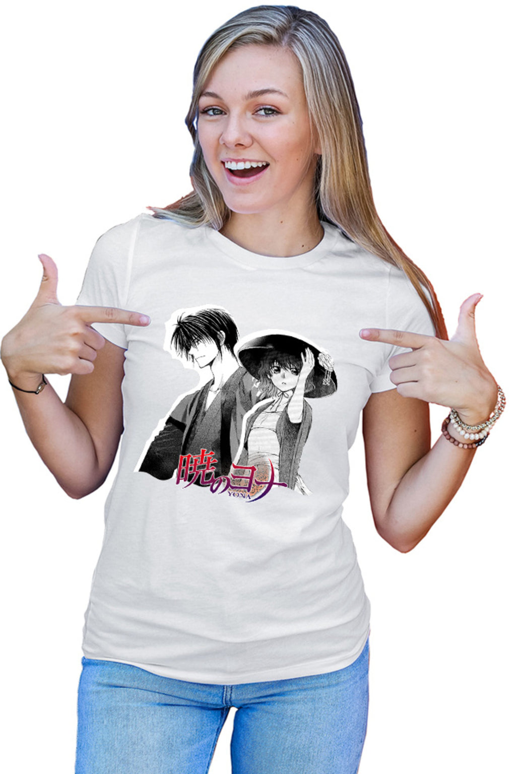 Tricou dama Yona of the Dawn Couple Manga Yukata Hat Monochrome