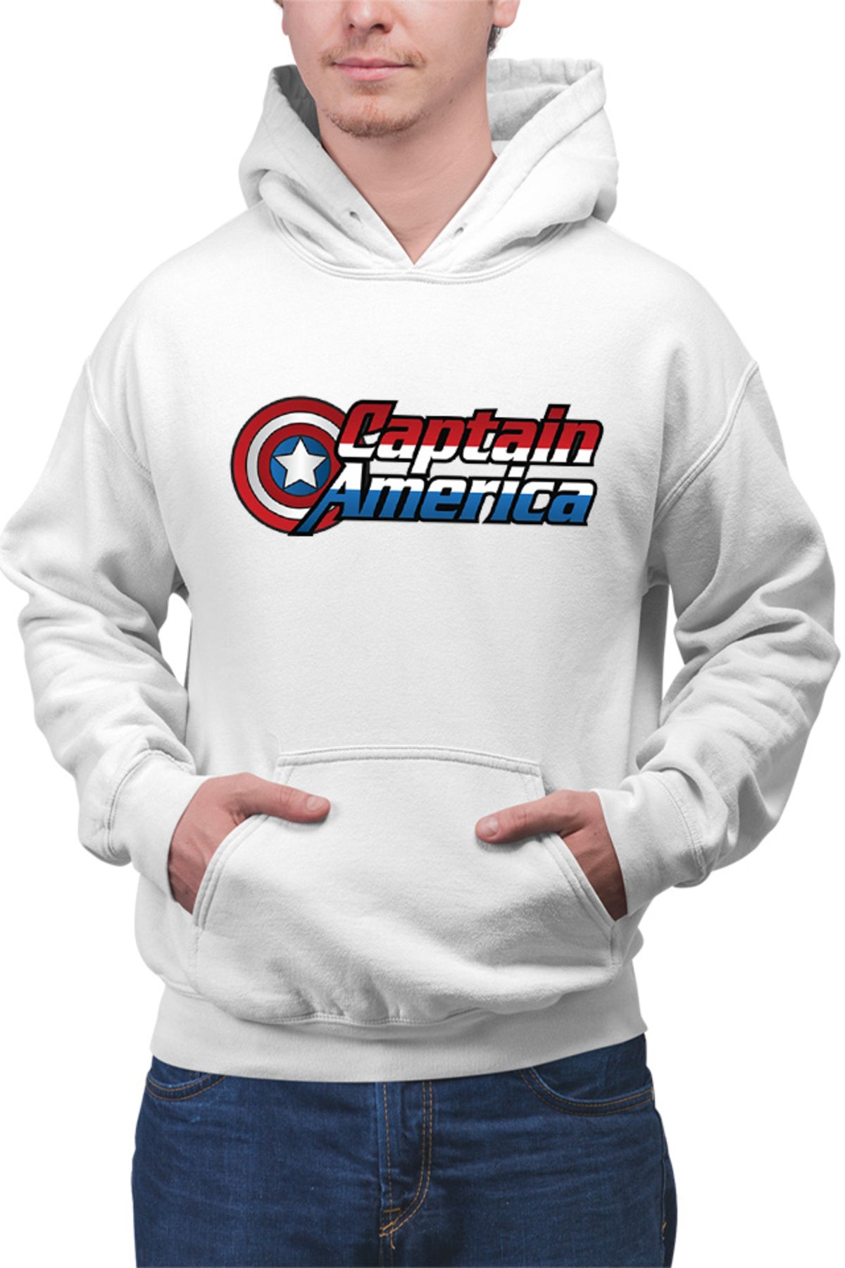 Hanorac barbati Captain America Logo Marvel Super Powers Hero Kids