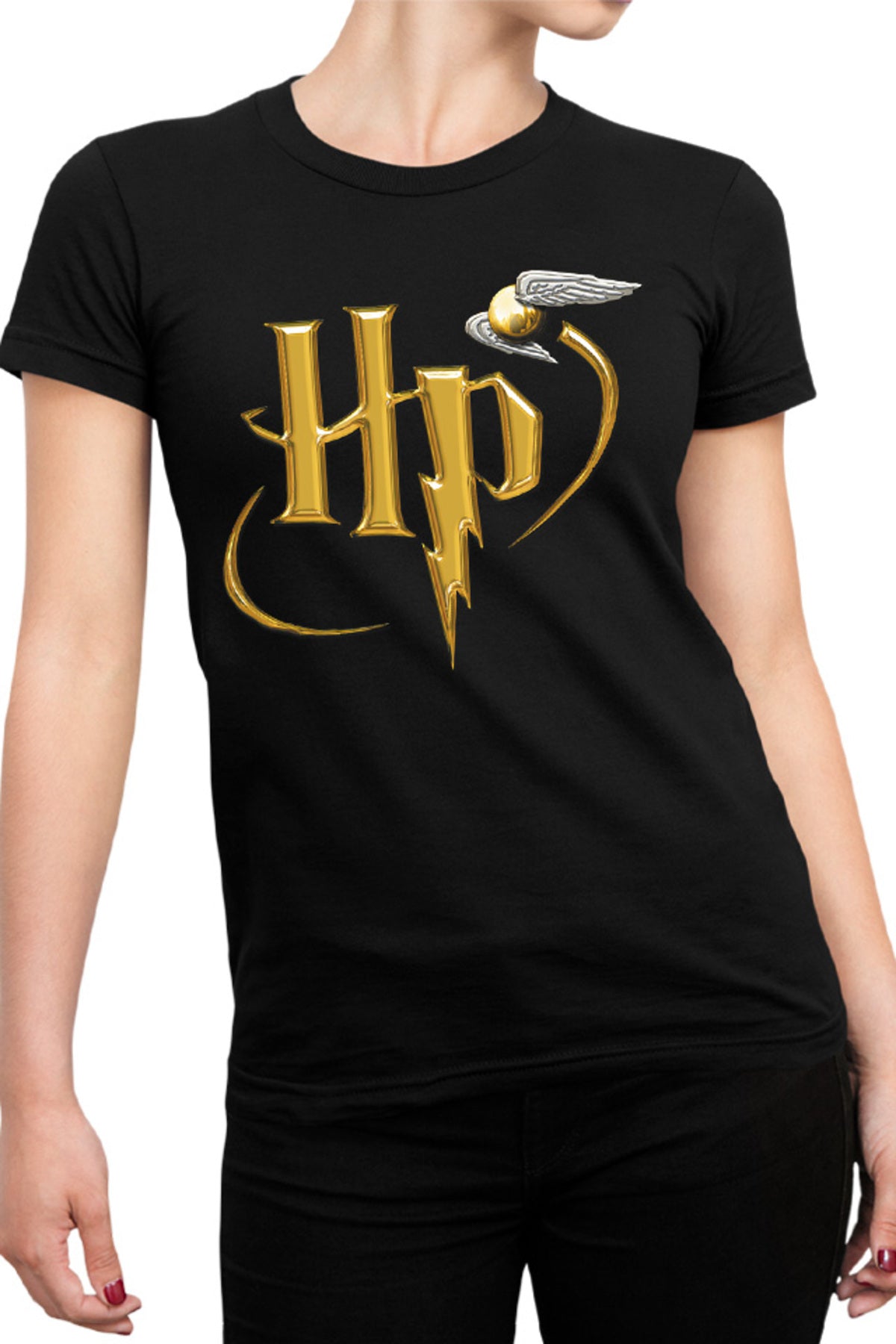 Tricou dama Harry Potter UK Logo Spirit Fly Mark Golden