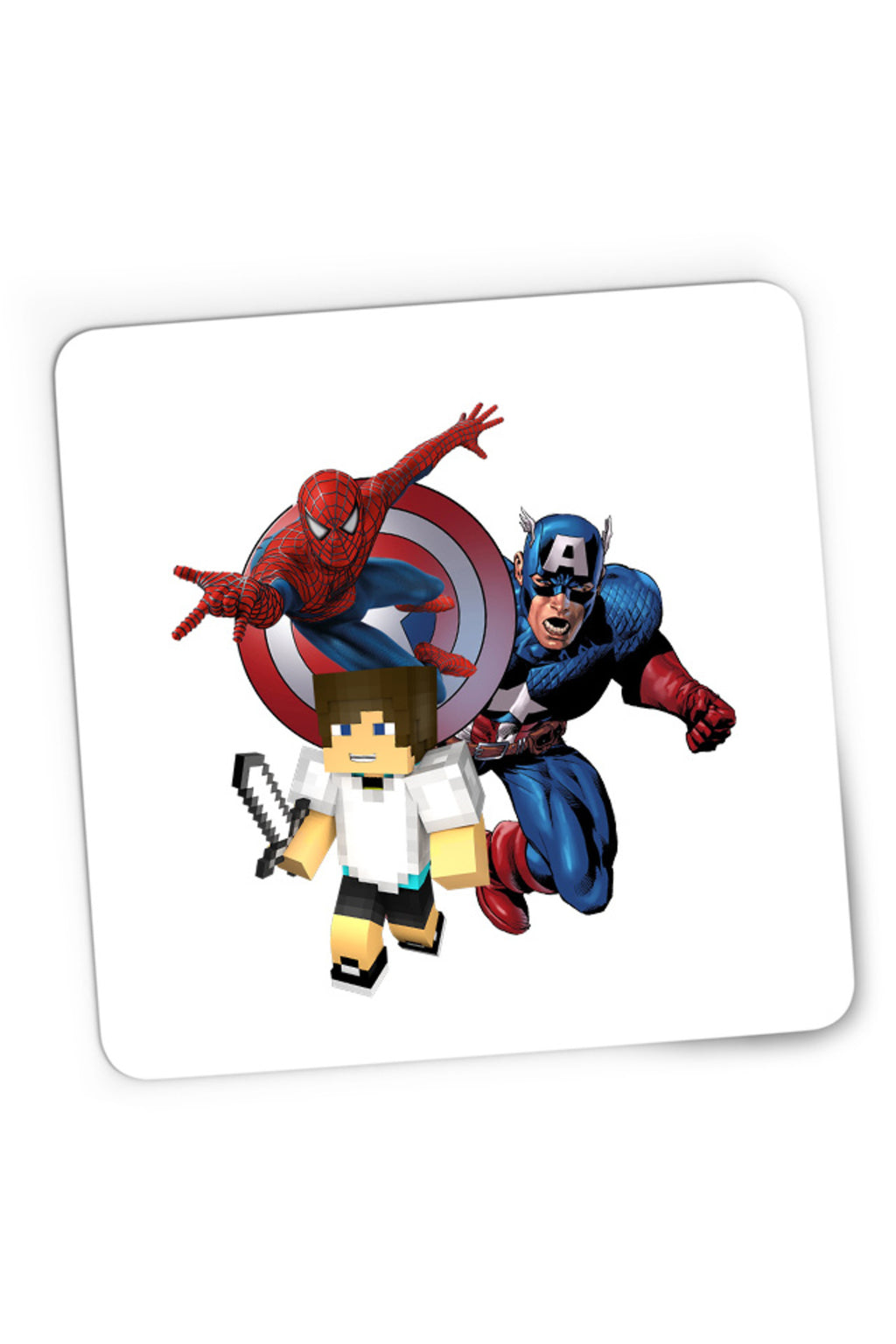 Mousepad Gaming Captain America Spiderman Minecraft Super Hero Save, 21x19 cm