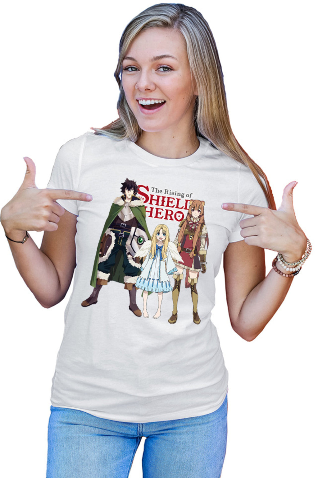 Tricou dama Rising of the Shield Hero Naofumi Filo Raphtalia Trio Bird Aneko